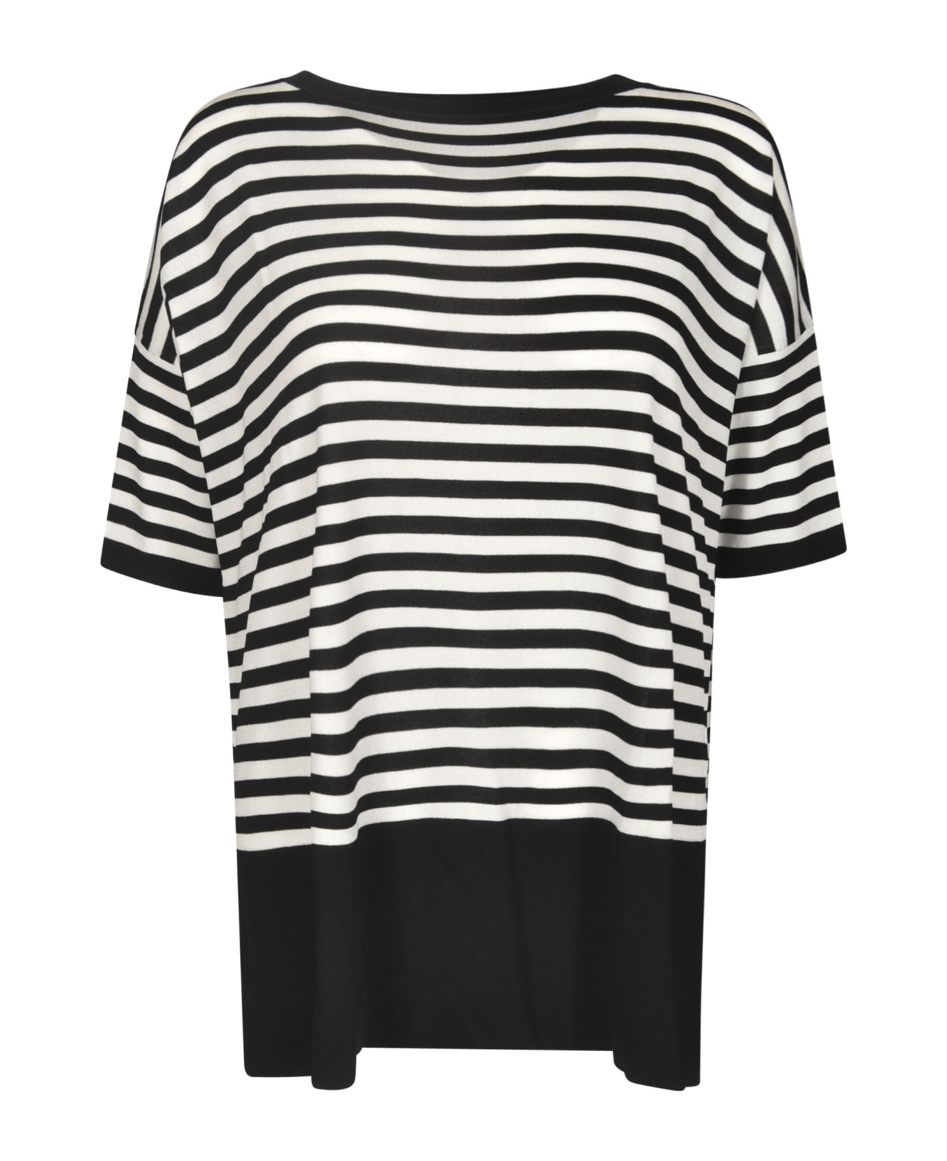 Wild Cashmere Striped T-shirt - White/Black