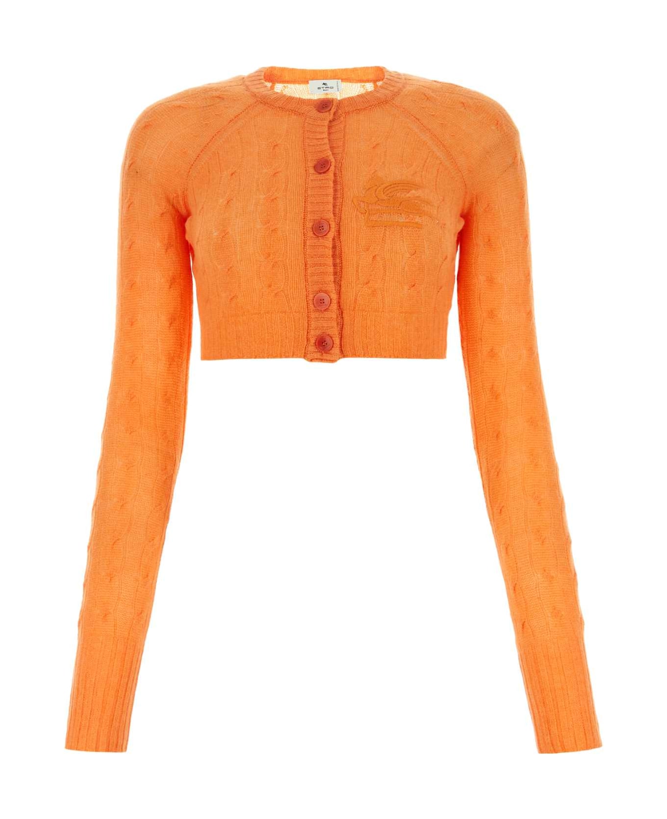 Etro Orange Cashmere Cardigan - Orange
