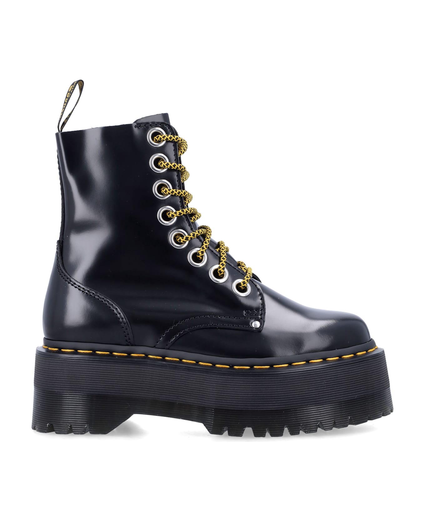 Dr. Martens Jadon Max Black Leather Platform Boots - BLACK