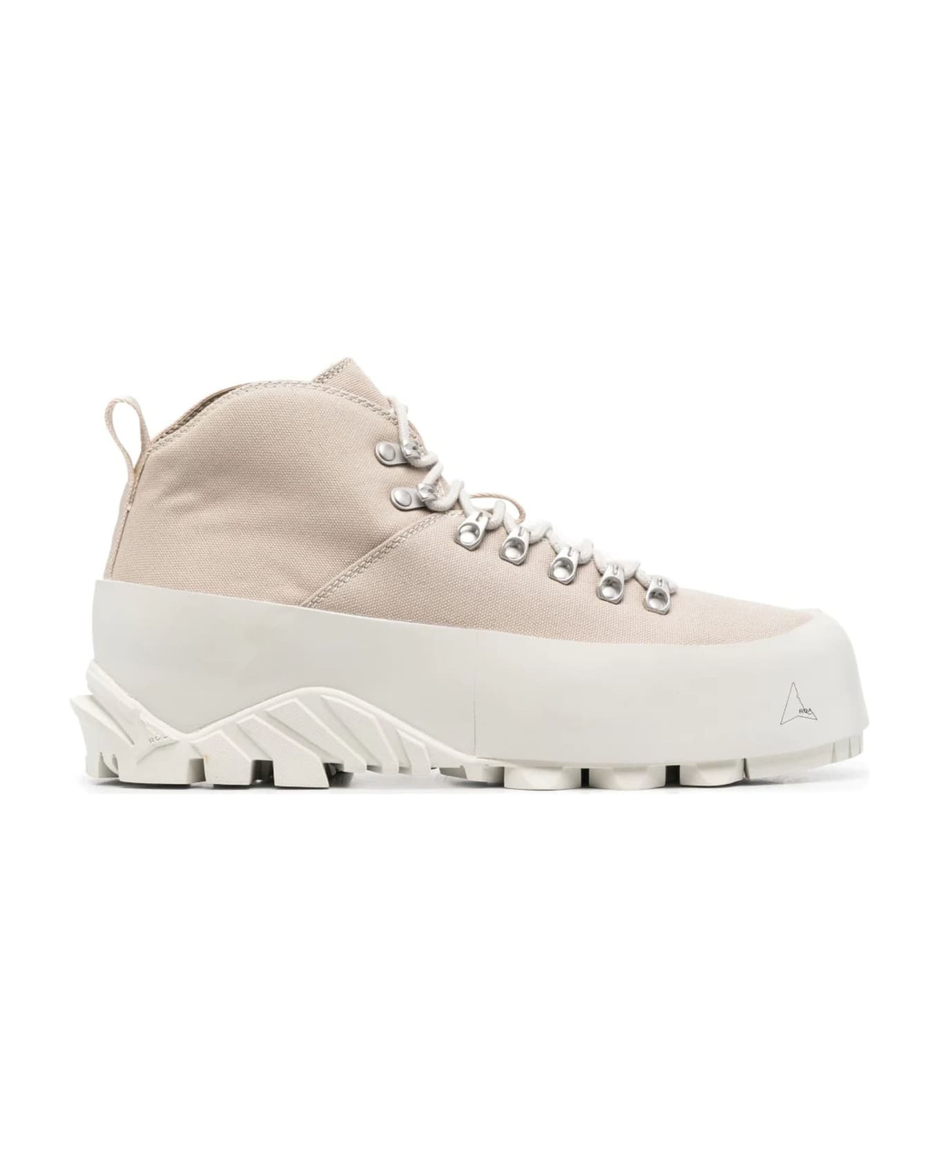 ROA Taupe Canvas Boots - Beige