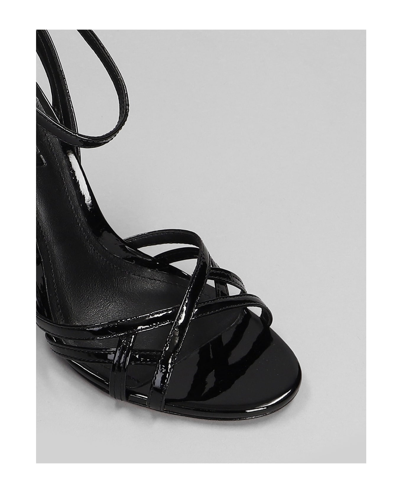 Schutz Sandals In Black Patent Leather - black