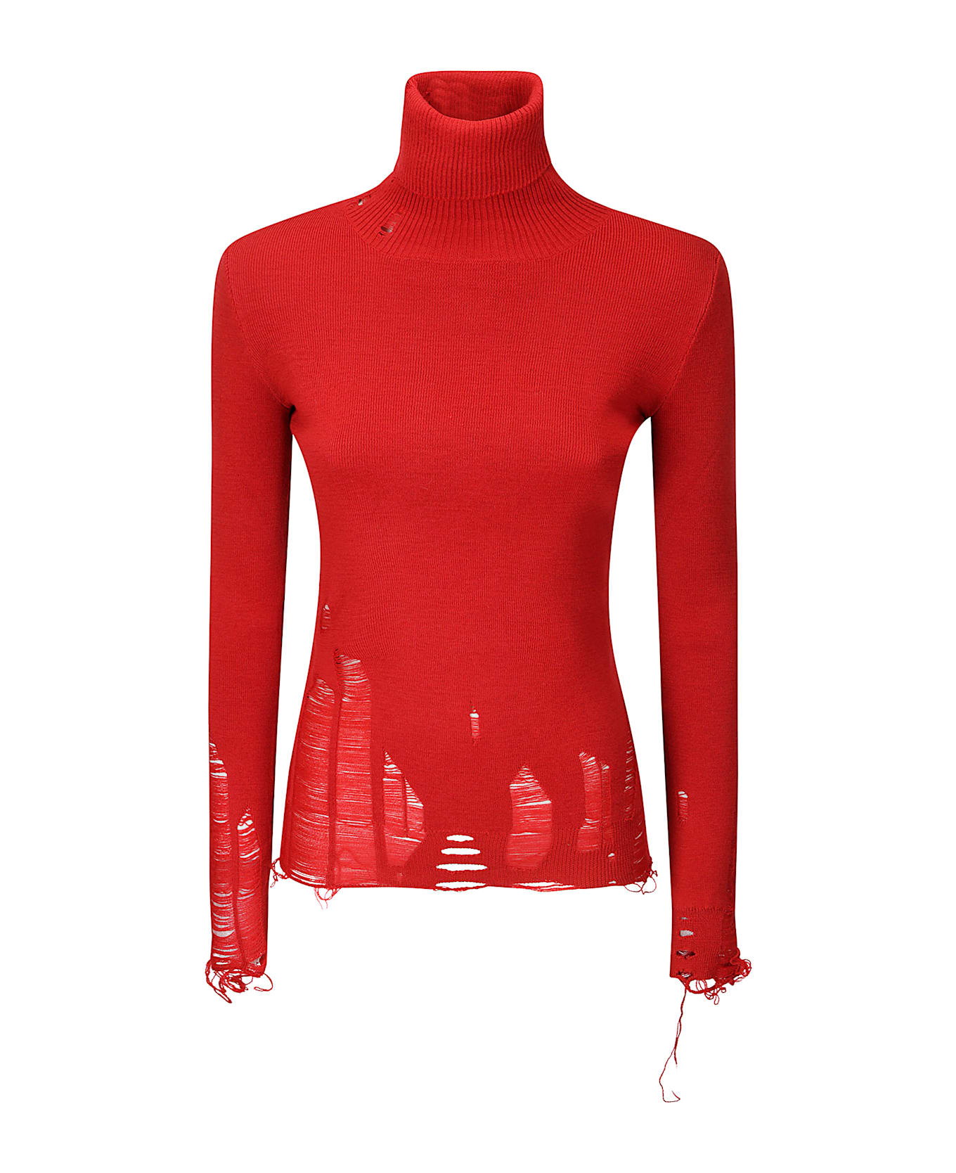 MM6 Maison Margiela Red Wool And Acrylic Sweater - RED