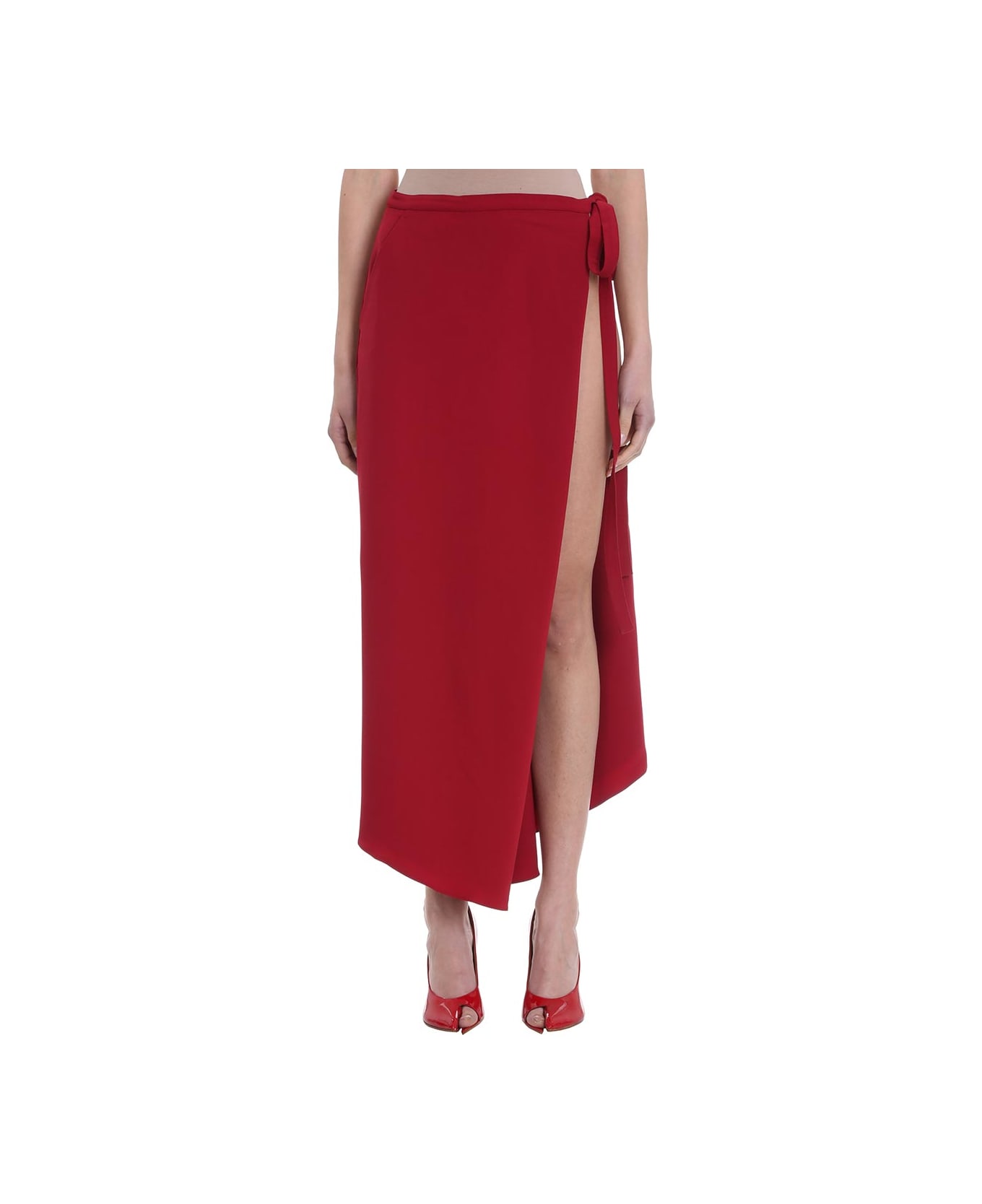 Y/Project Side Slit Skirt - red スカート