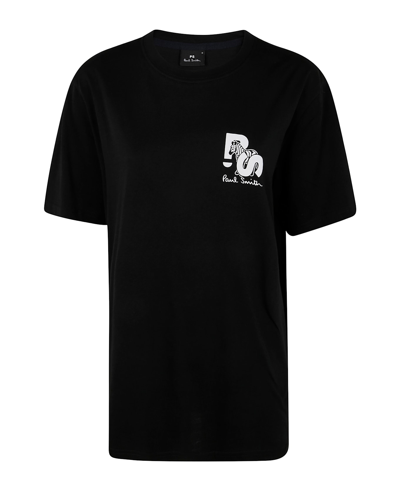 PS by Paul Smith Mens Regular Fit Short Sleeves T-shirt Ps Zebra - Black