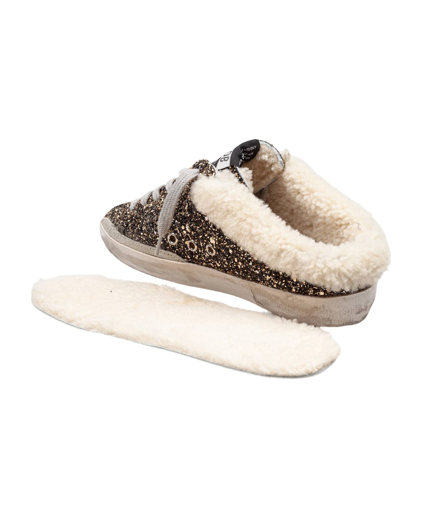 Golden Goose Sneakers Super Star In Glitter Color Black/gold - Black gold/Beige/Ice