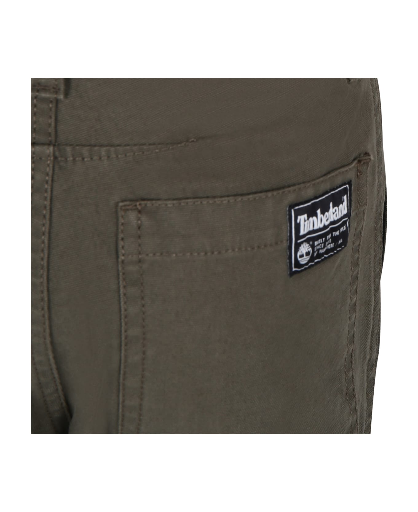 Timberland Green Trousers For Boy With Logo - Green