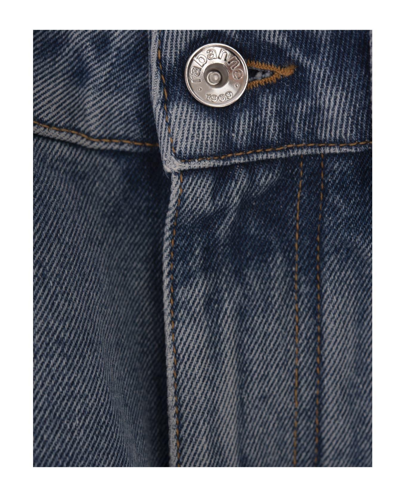 Paco Rabanne Denim Flared Jeans With Medals - Blue