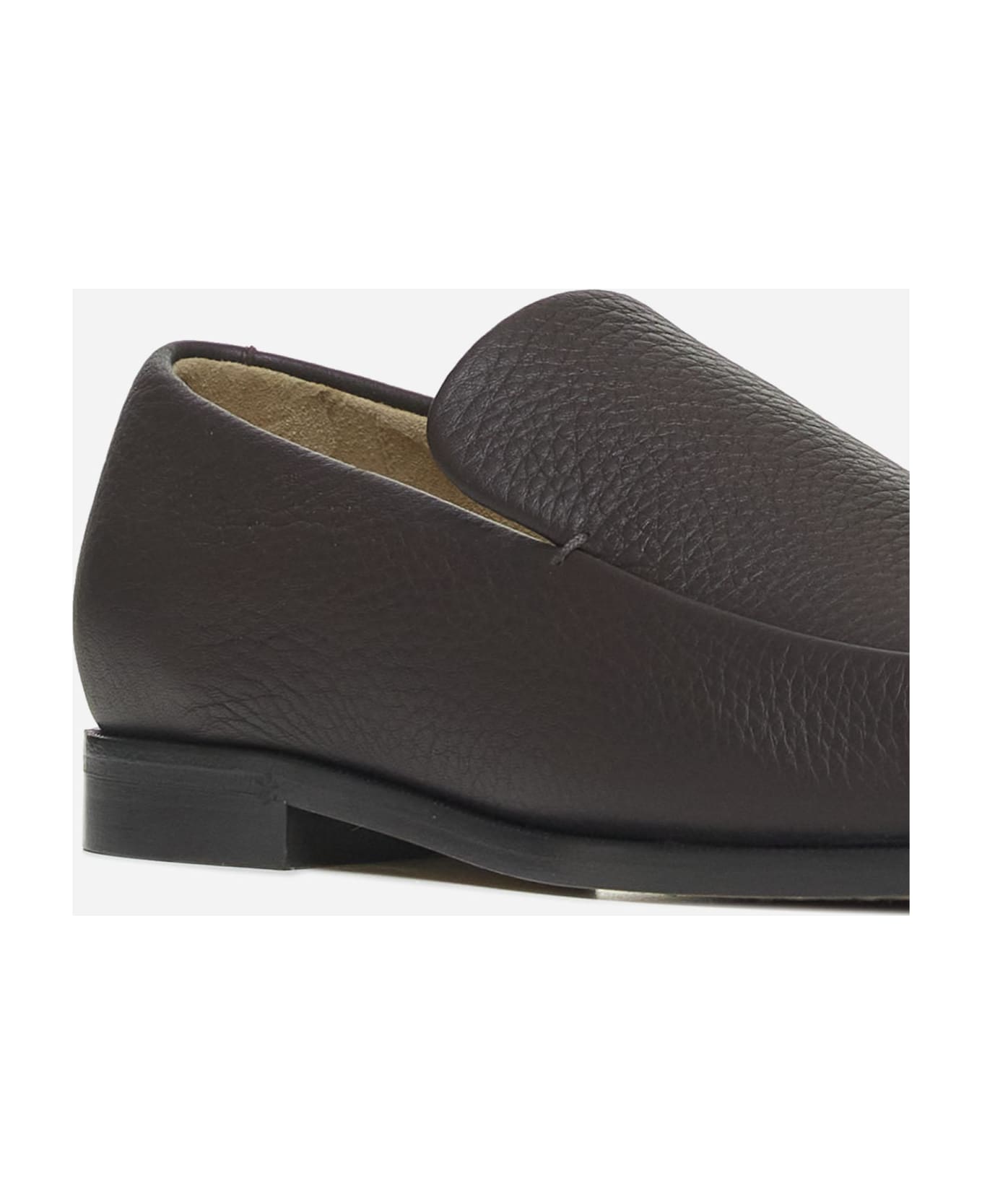 Khaite Alessio Leather Loafers - Dark brown