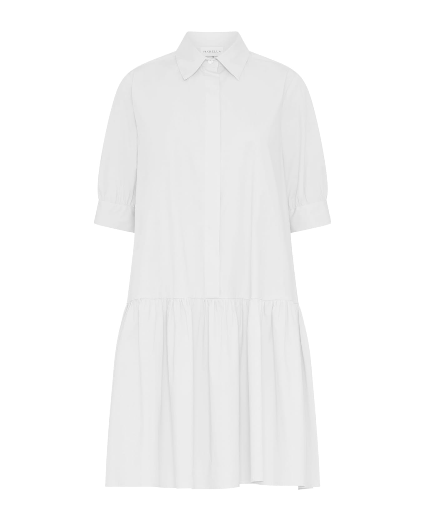 Marella White Midi Dress - BIANCO ワンピース＆ドレス