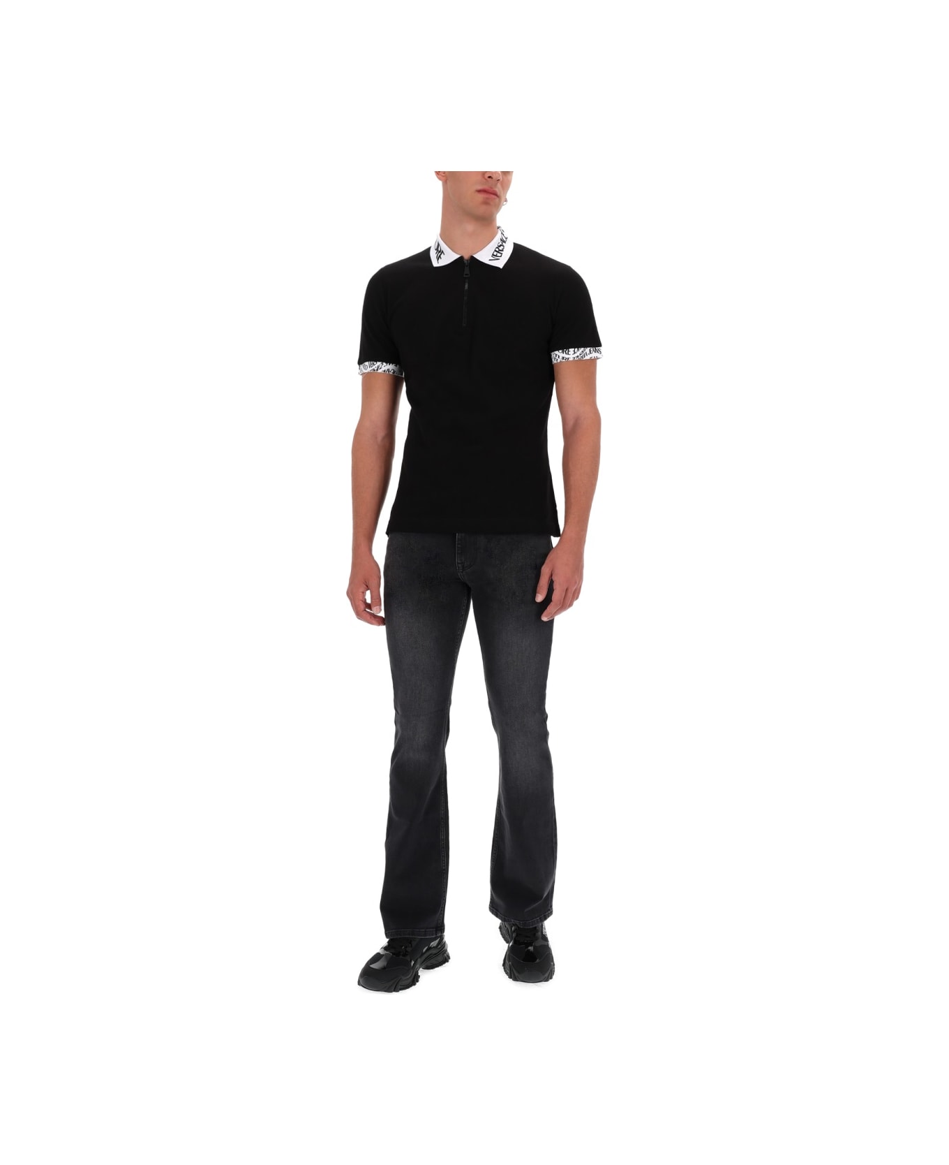 Versace Jeans Couture Slim Polo. - BLACK