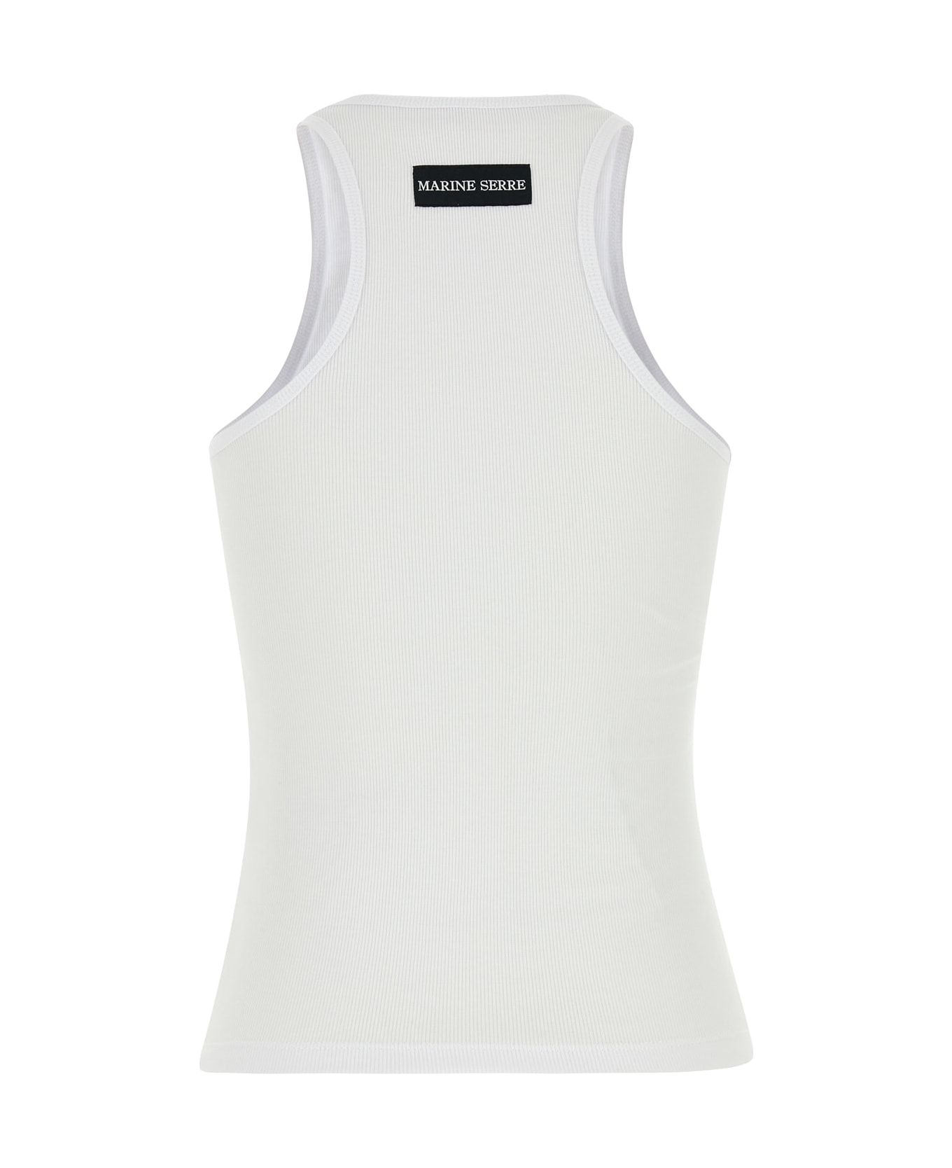 Marine Serre Moon Logo Ribbed Jersey Tank Top - WHITE