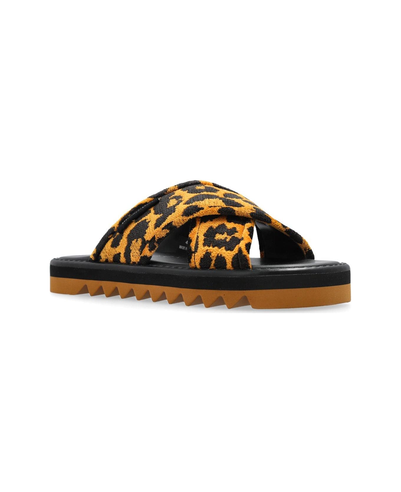 Stella McCartney Sneak-elyse Leopard Twisted Sandals - Brown