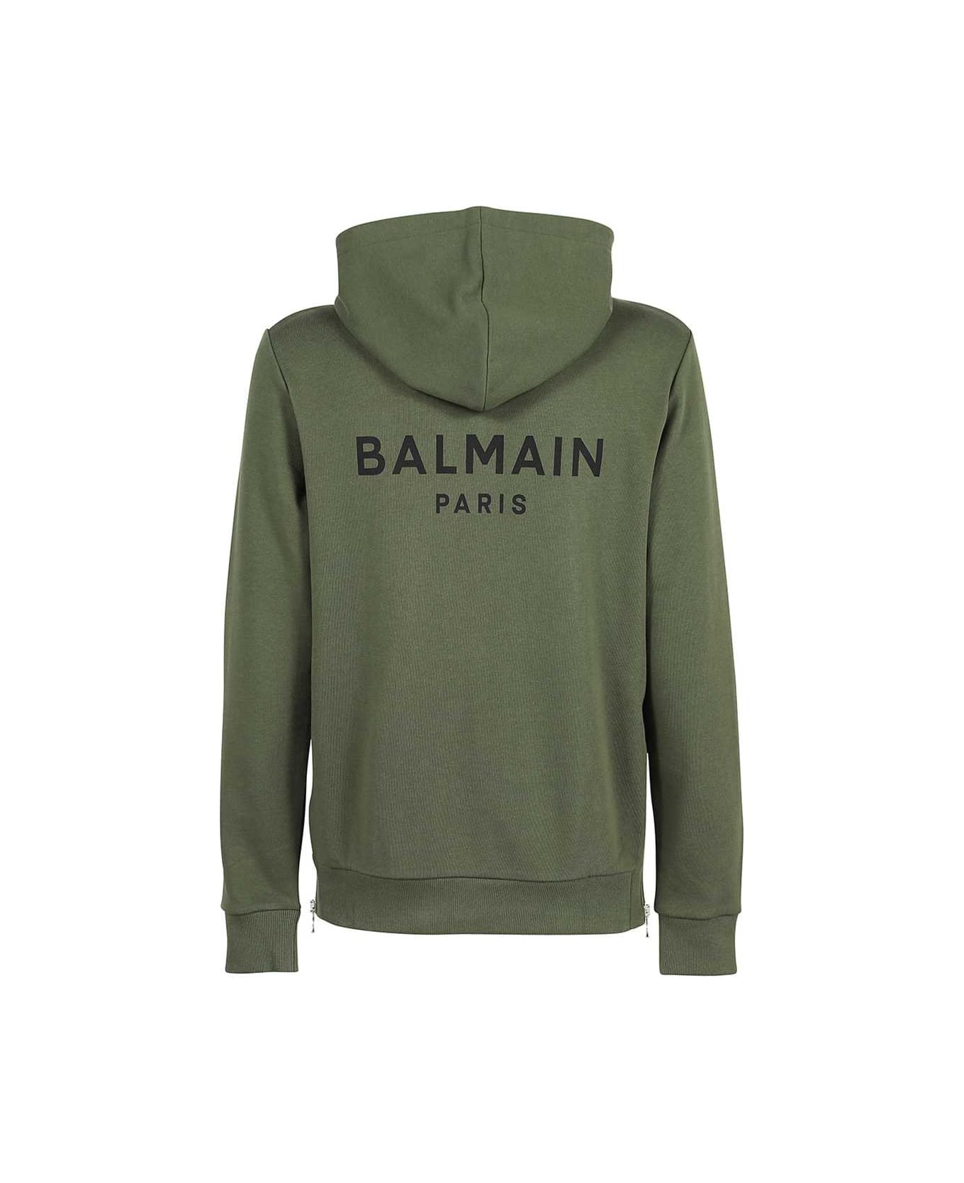 Balmain Cotton Full-zip Sweatshirt - green