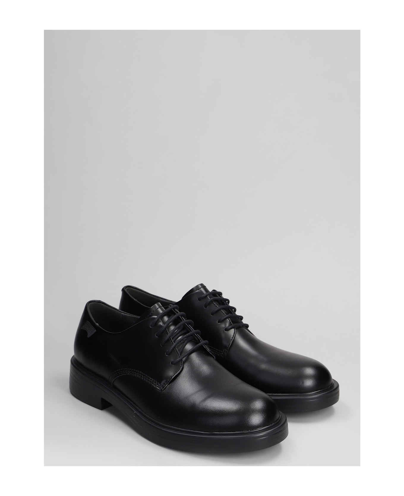 Camper Dean Lace Up Shoes In Black Leather - black