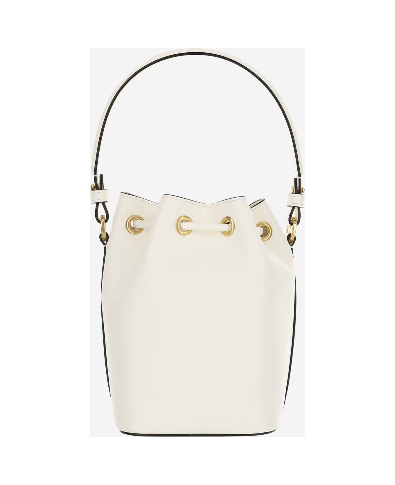 Valentino Garavani Mini Vlogo Signature Bucket Bag In Nappa Leather - White