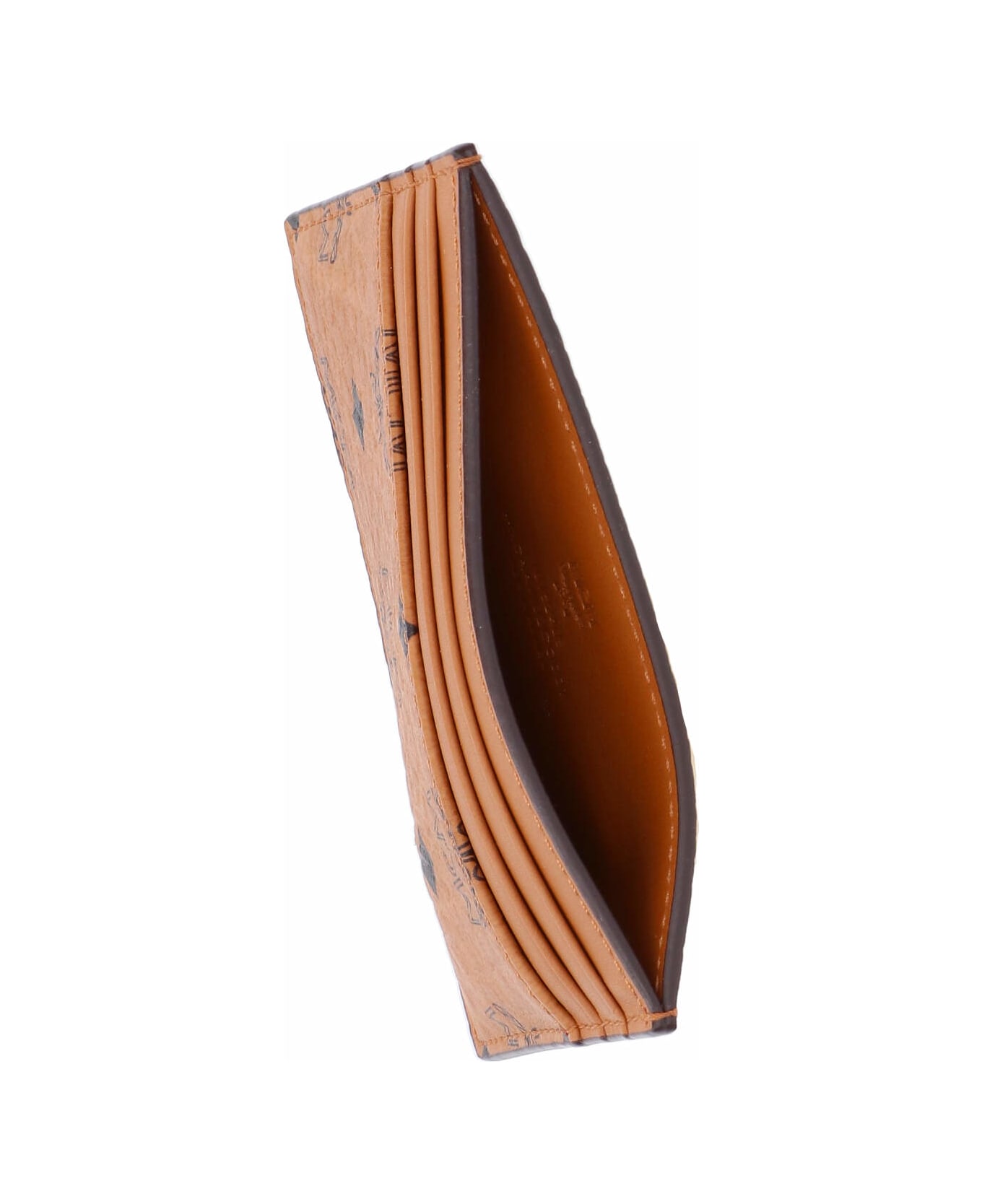 MCM Card Holder With Money Clip Detail - Brown