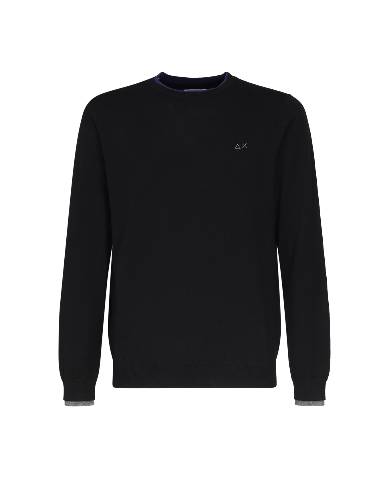 Sun 68 Sweater With Embroidered Logo - Black