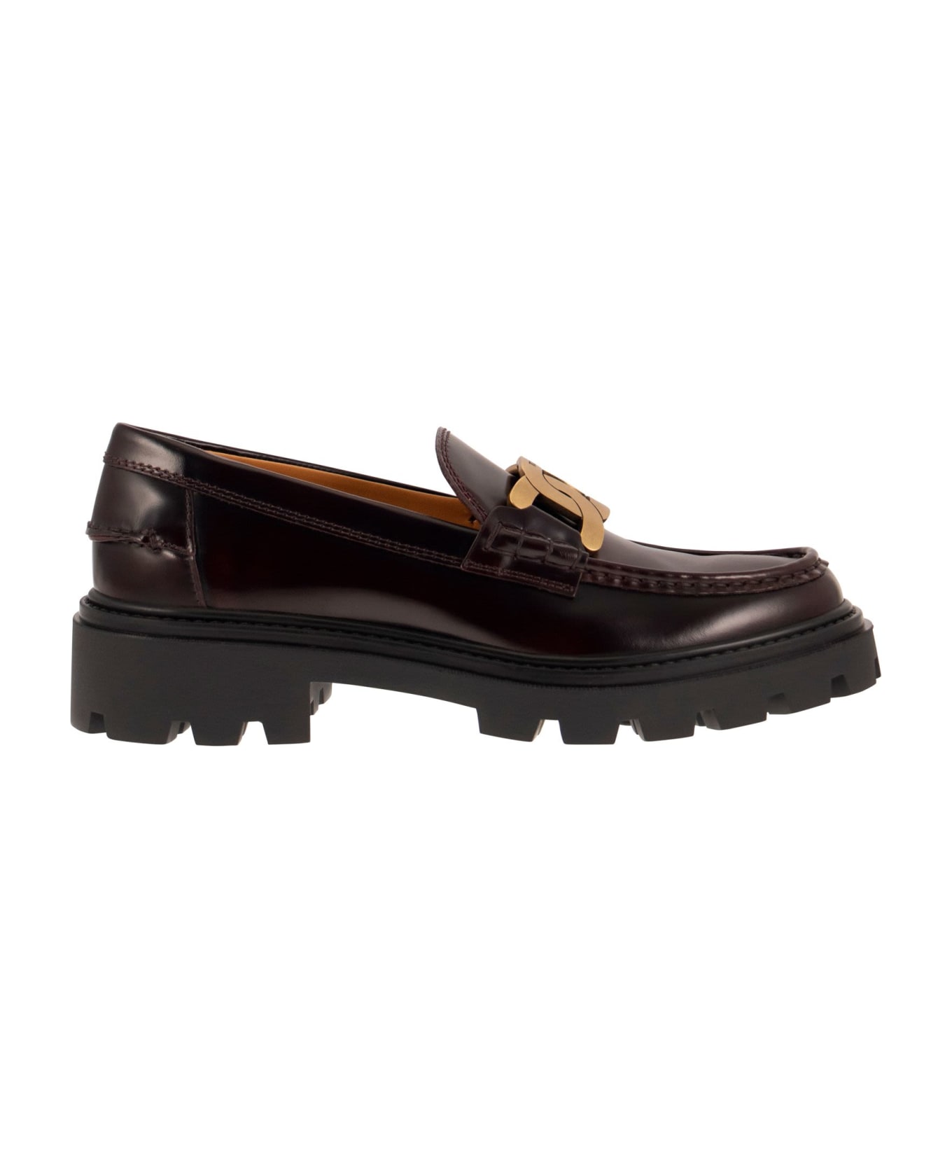 Tod's Moccasin With Chain - Bordeaux