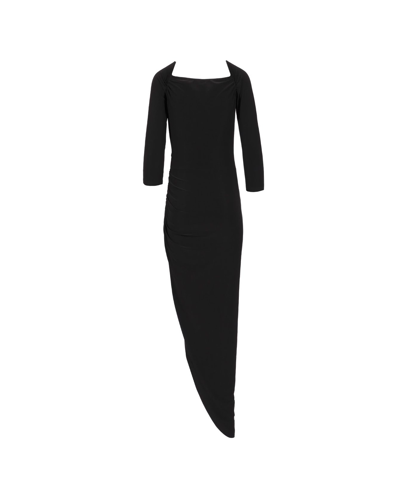 Norma Kamali Dress With Side Drape - Black
