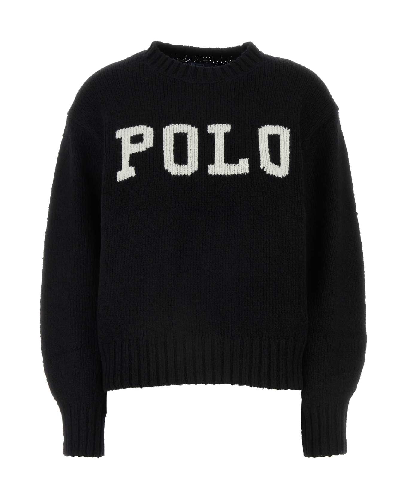 Polo Ralph Lauren Black Wool Blend Sweater - POLOBLACK/CRE