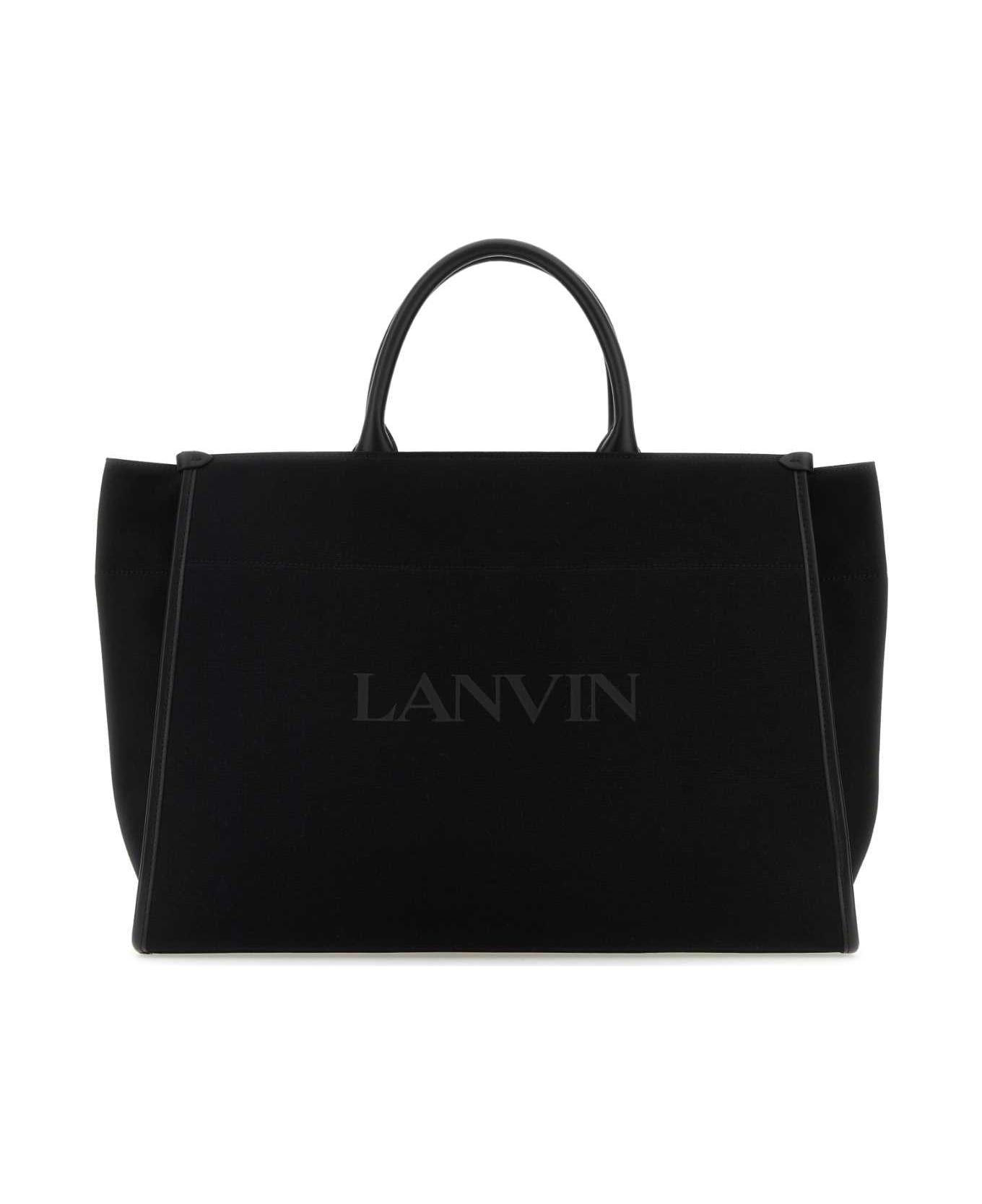 Lanvin Black Canvas Mm Shopping Bag - Black
