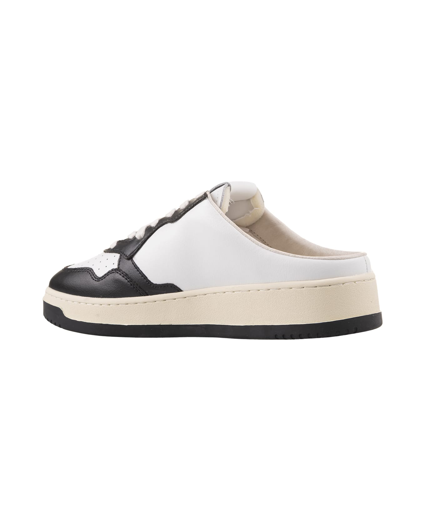 Autry White And Black Medalist Mule Sneakers - Black