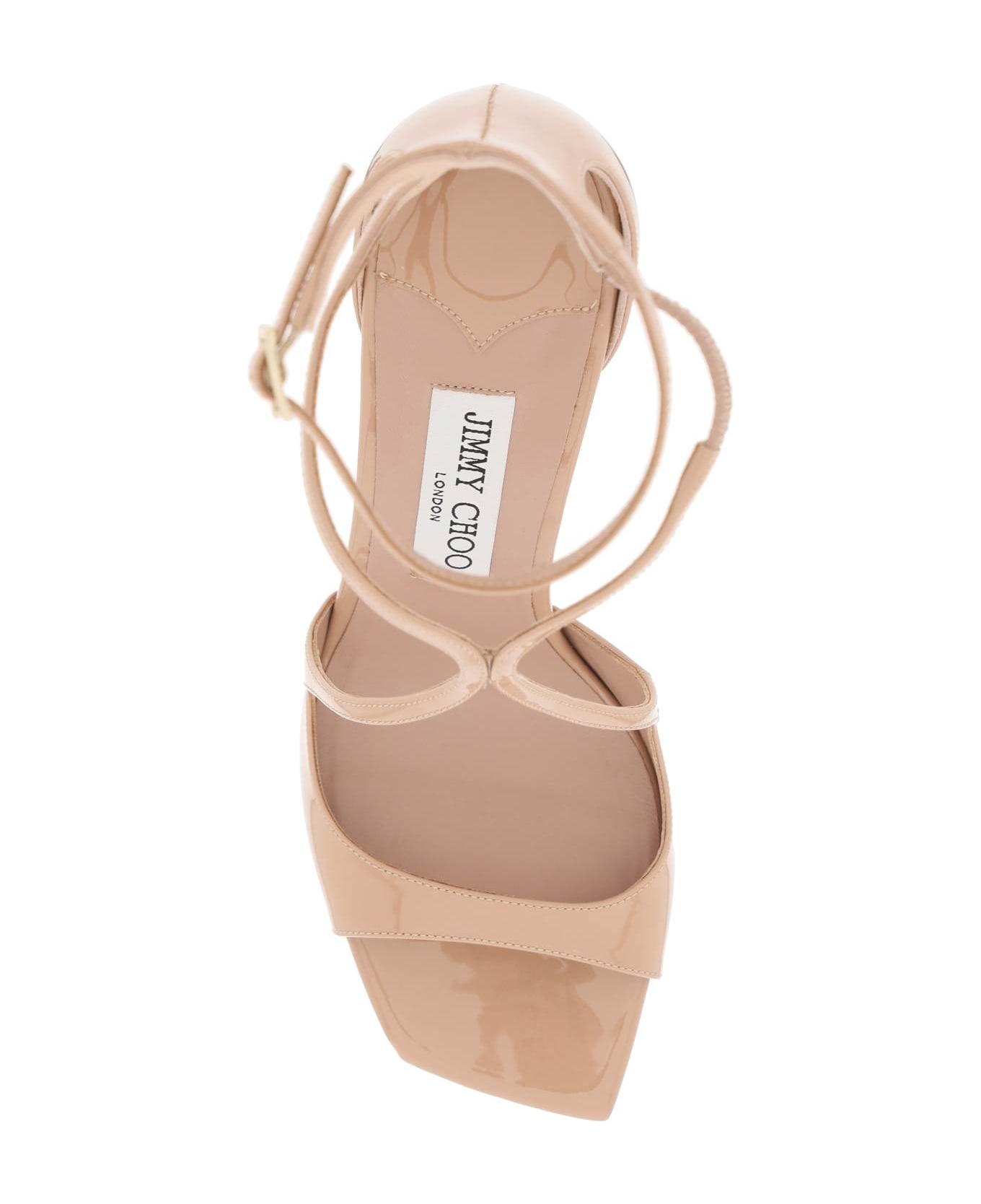 Jimmy Choo Patent Leather Azia 95 Sandals - BALLET PINK (Pink)