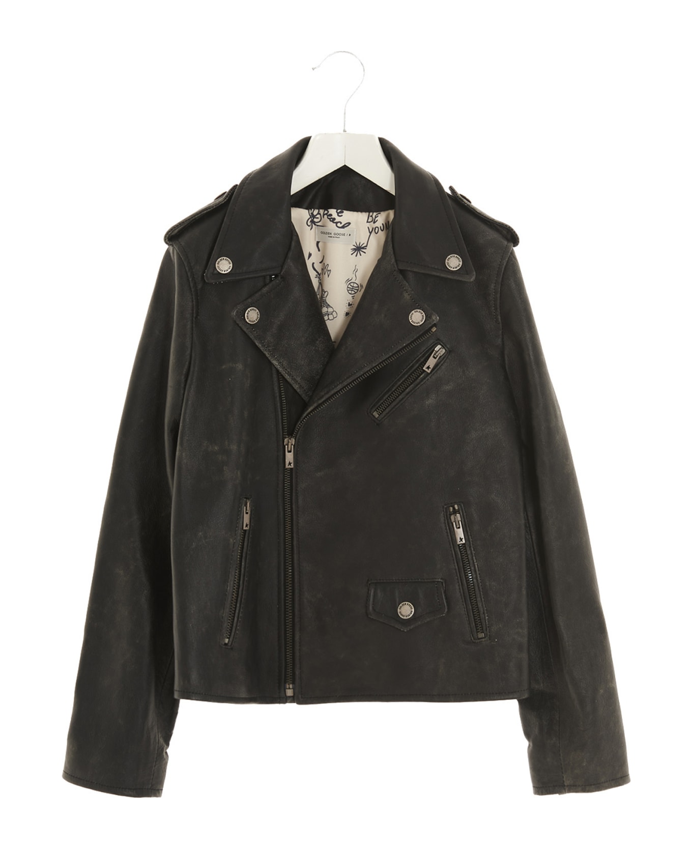 Golden Goose Leather Jacket - Black   コート＆ジャケット