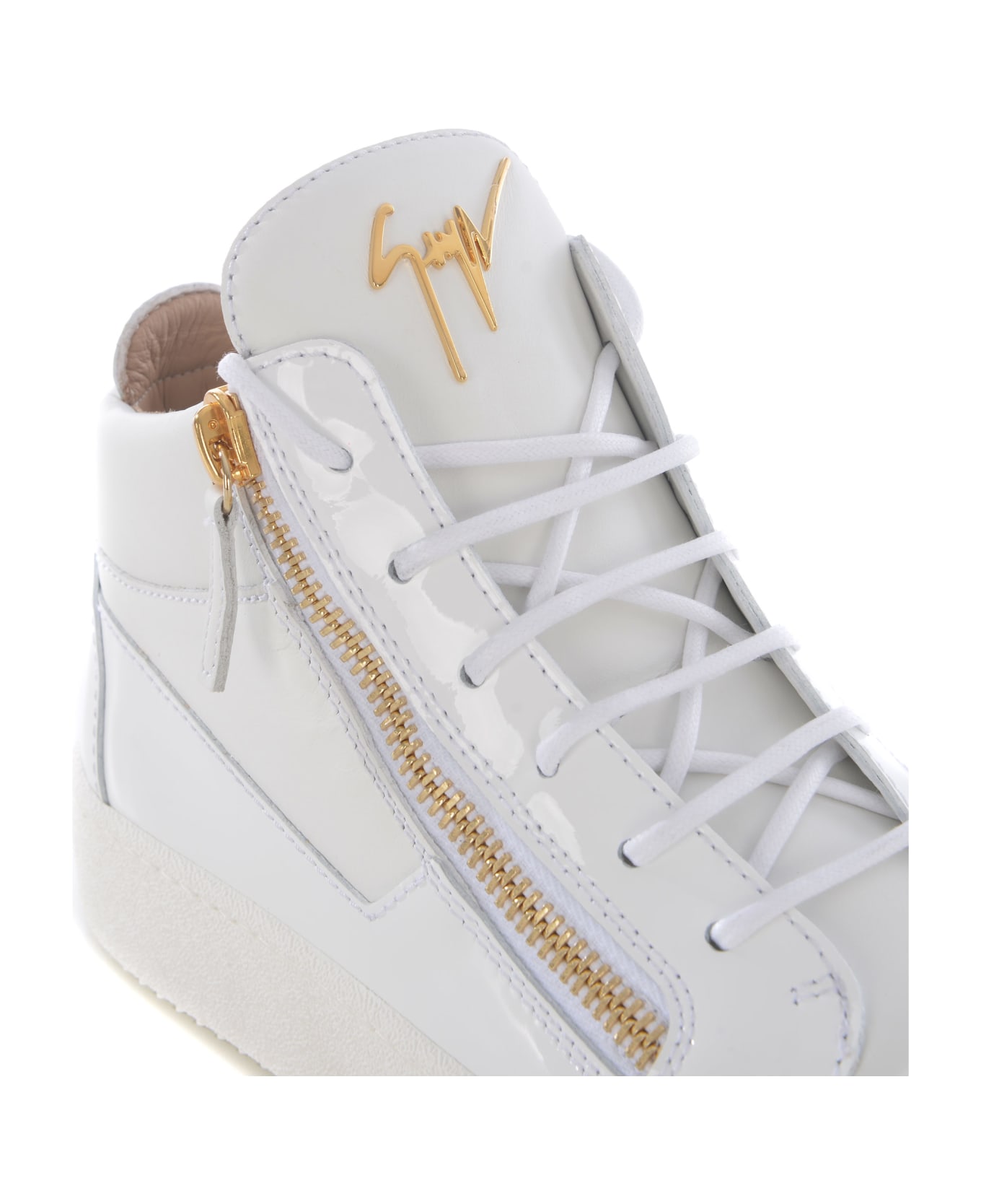 Giuseppe Zanotti High Sneakers Giuseppe Zanotti "hi-top" In Leather And Patent Leather - Bianco スニーカー