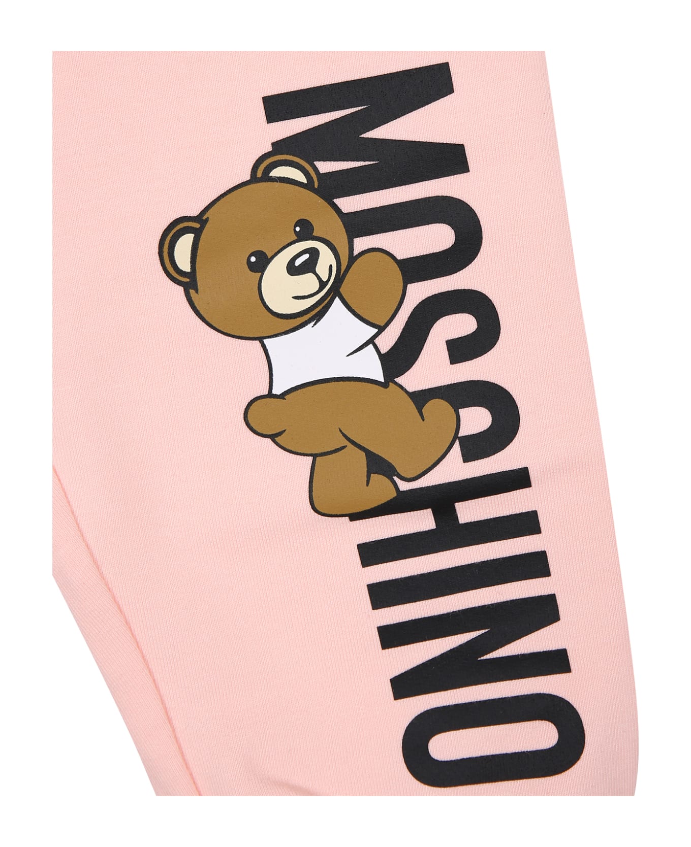 Moschino Pink Set For Baby Girl With Teddy Bear And Logo - Pink ボトムス