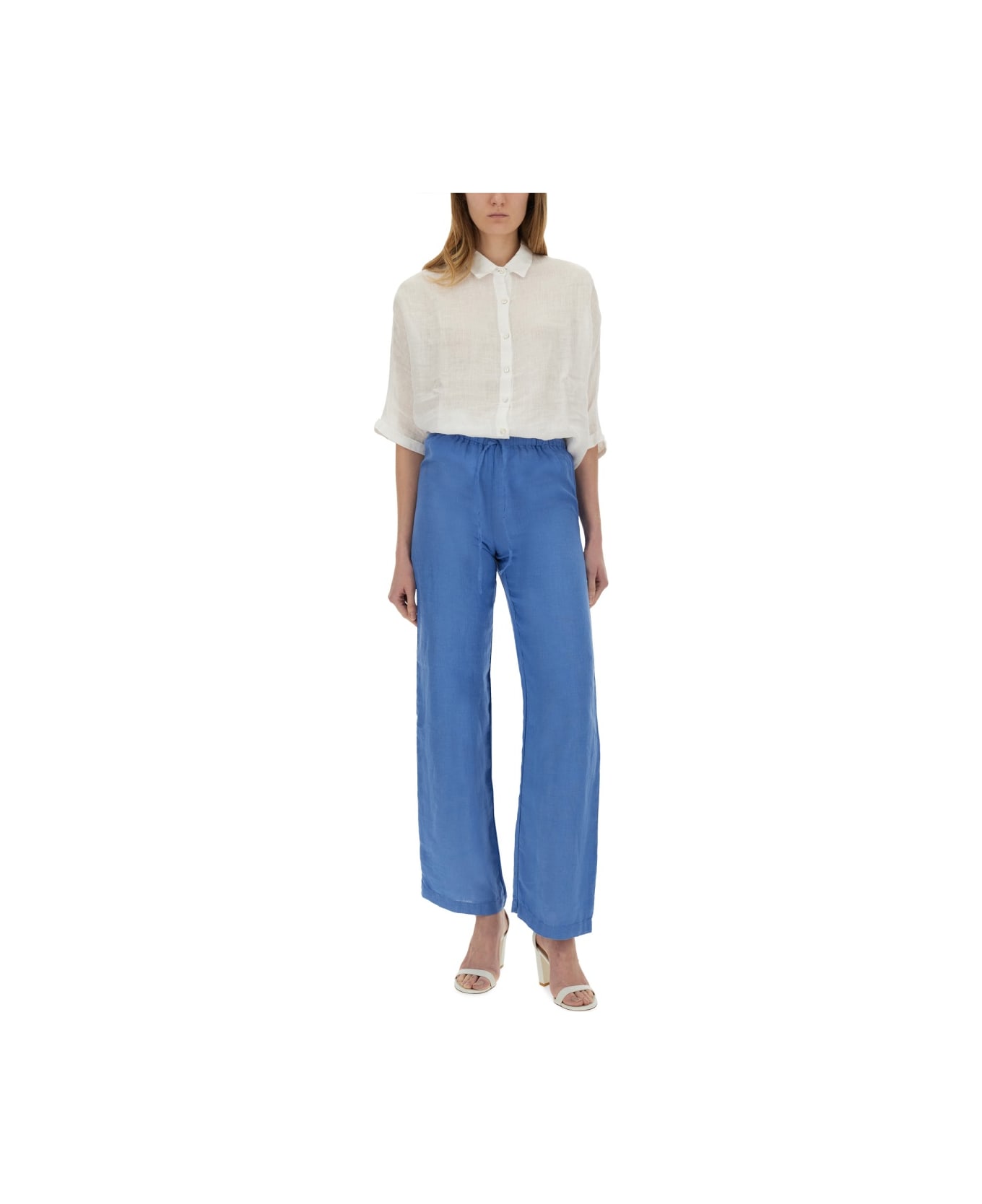 120% Lino Linen Pants - BLUE