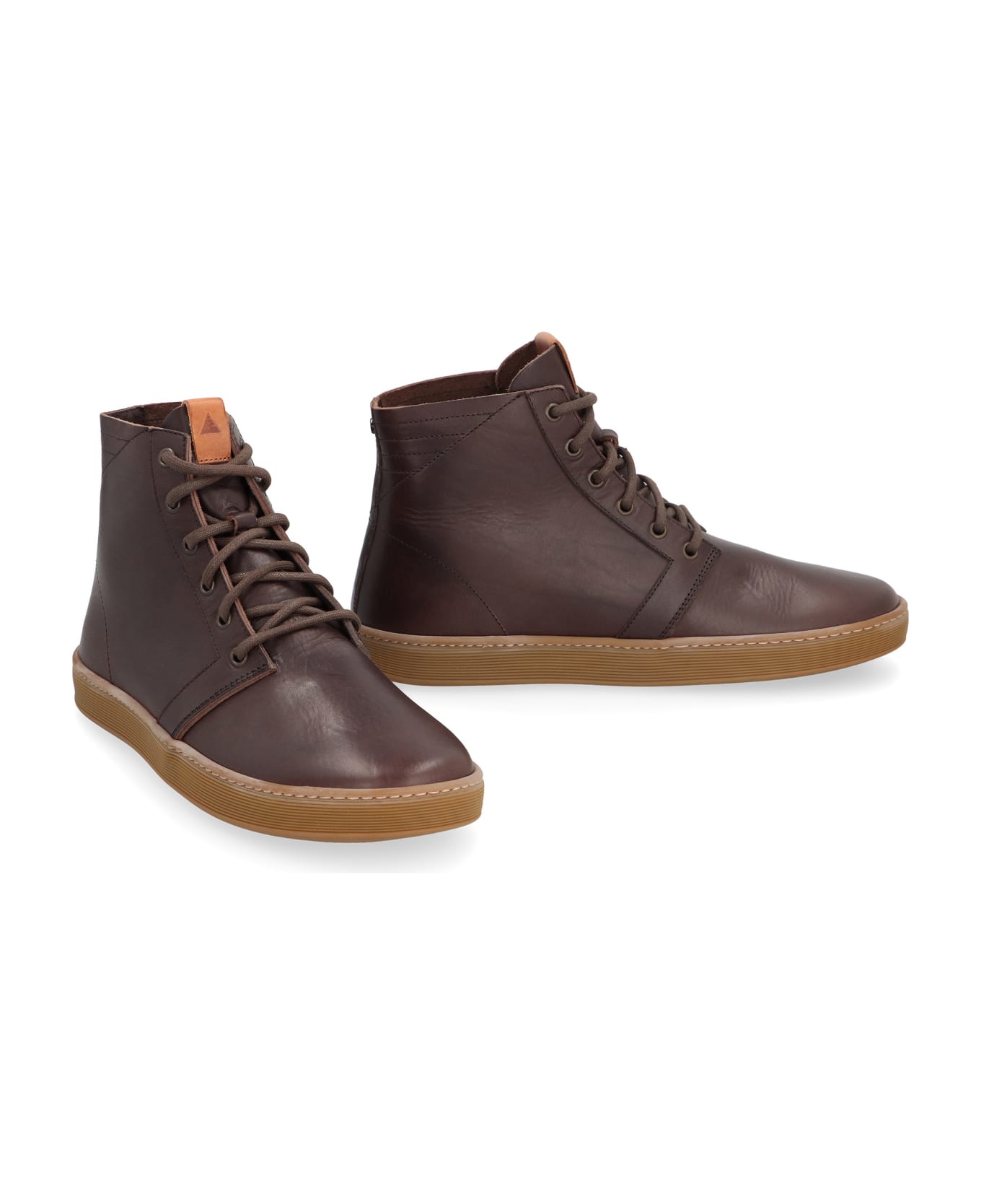 Volta Leather High-top Sneakers - brown