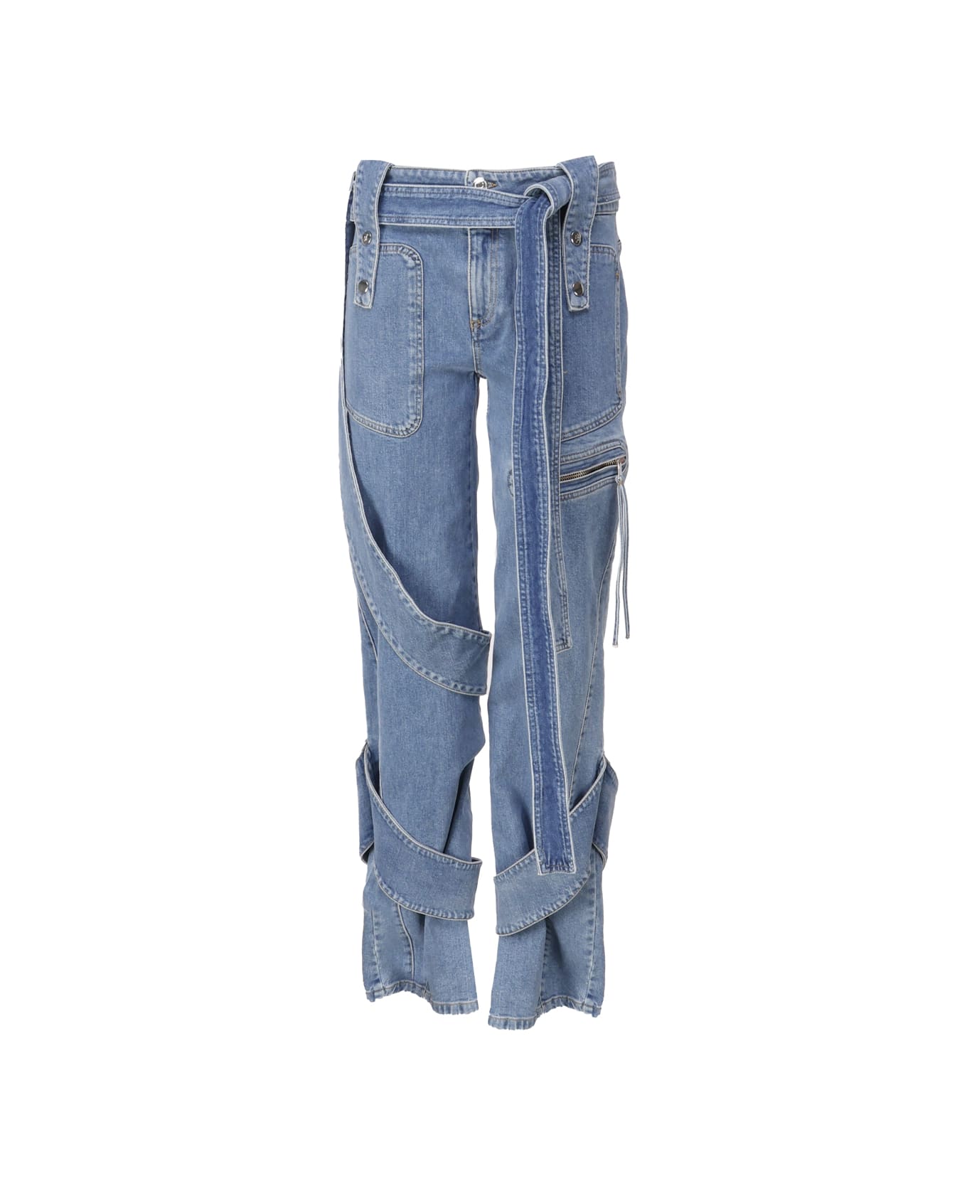 Blumarine Cargo Jeasn With Belt - Medium wash jeans