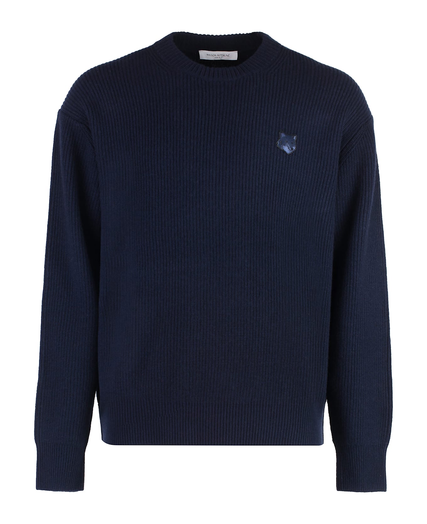 Maison Kitsuné Wool-blend Crew-neck Sweater - INK BLUE