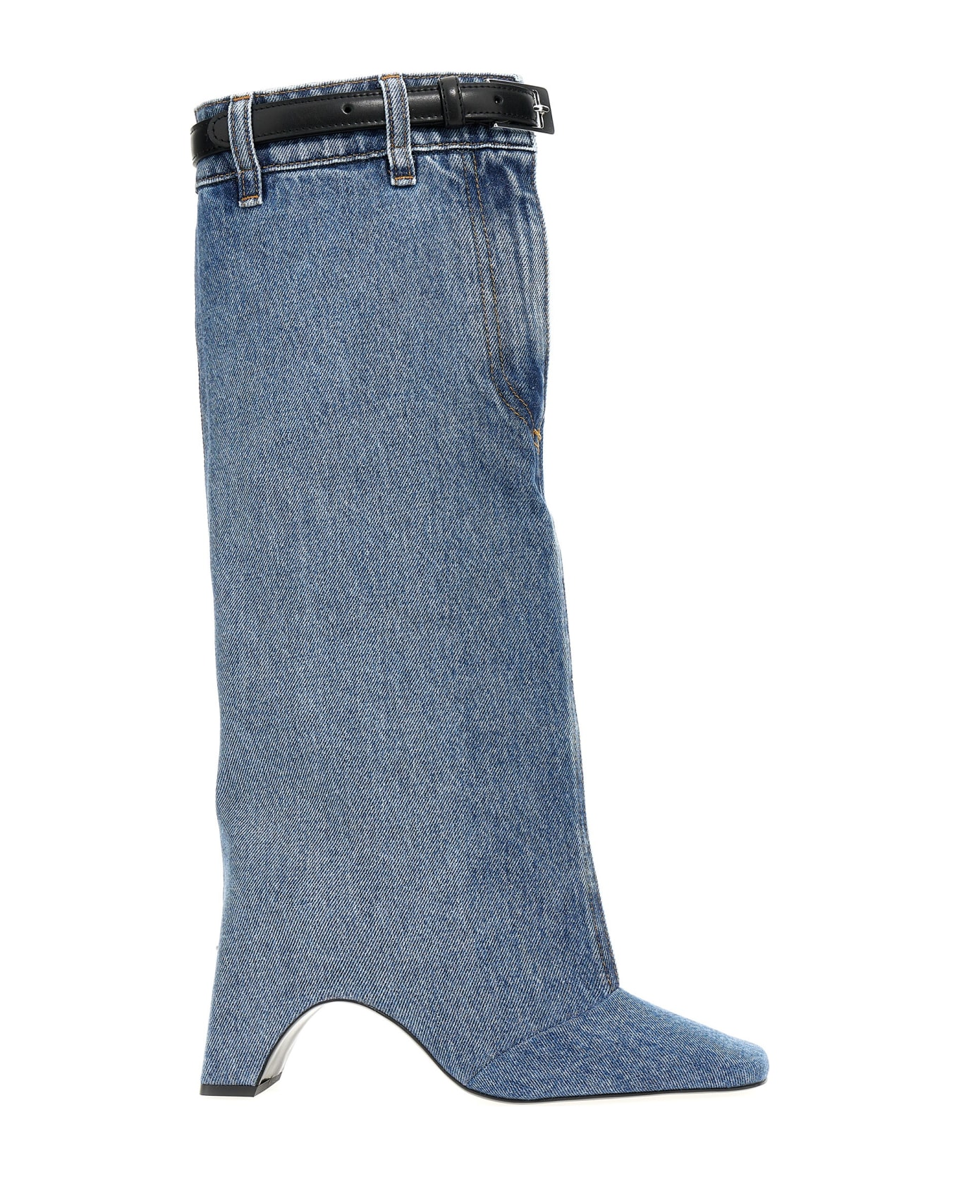 Coperni 'denim Open Knee Bridge' Boots - Wasblu Washed Blue