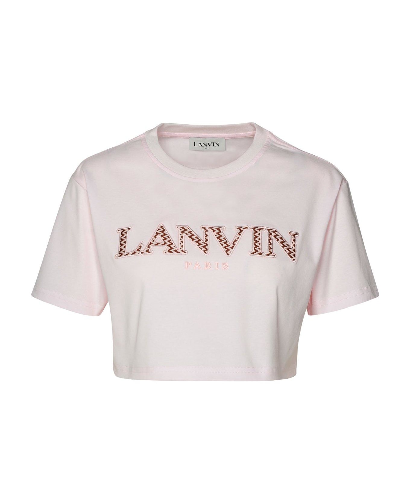 Lanvin Logo Embroidered Cropped T-shirt
