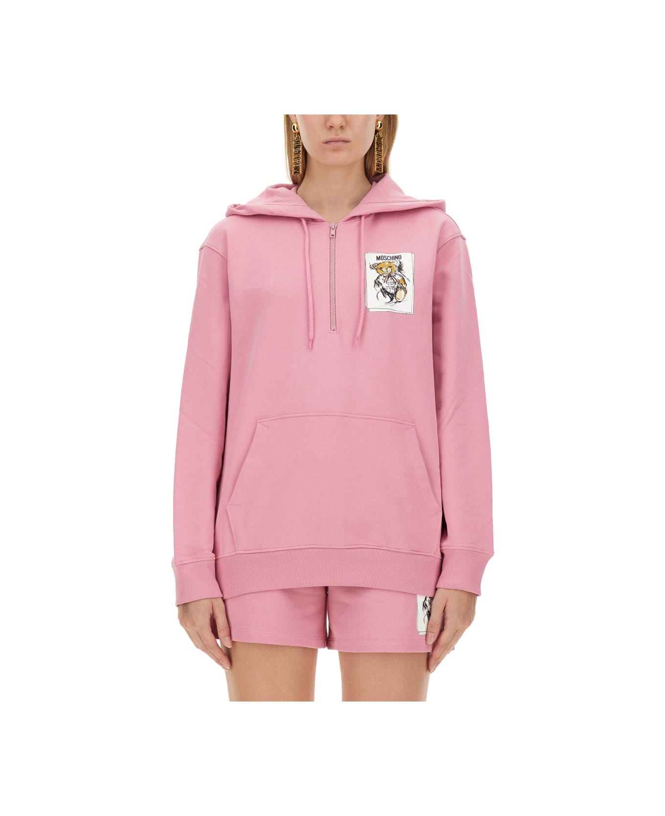 Moschino Sweatshirt With Logo Print - PINK フリース