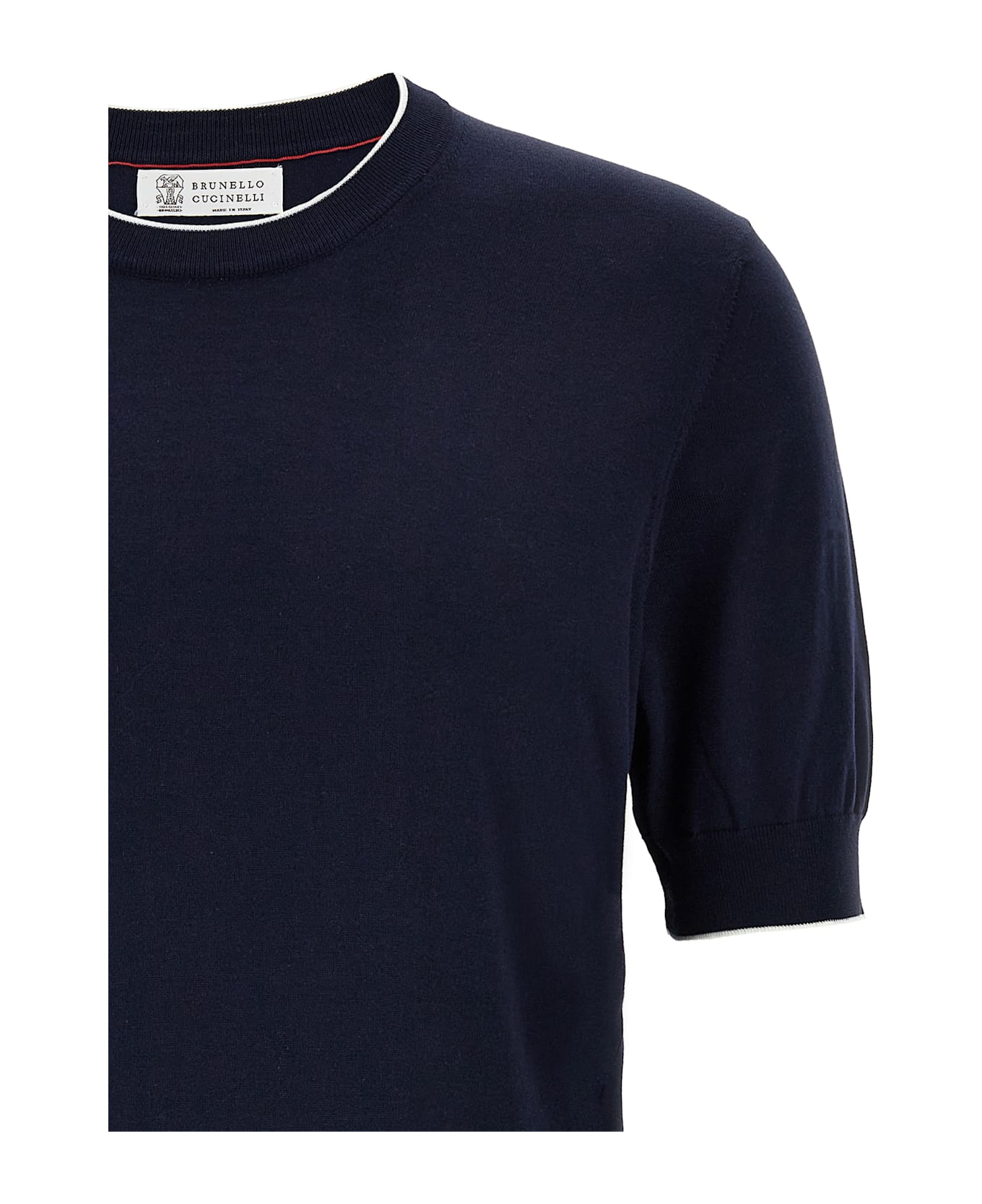 Brunello Cucinelli Knitted T-shirt - Blue