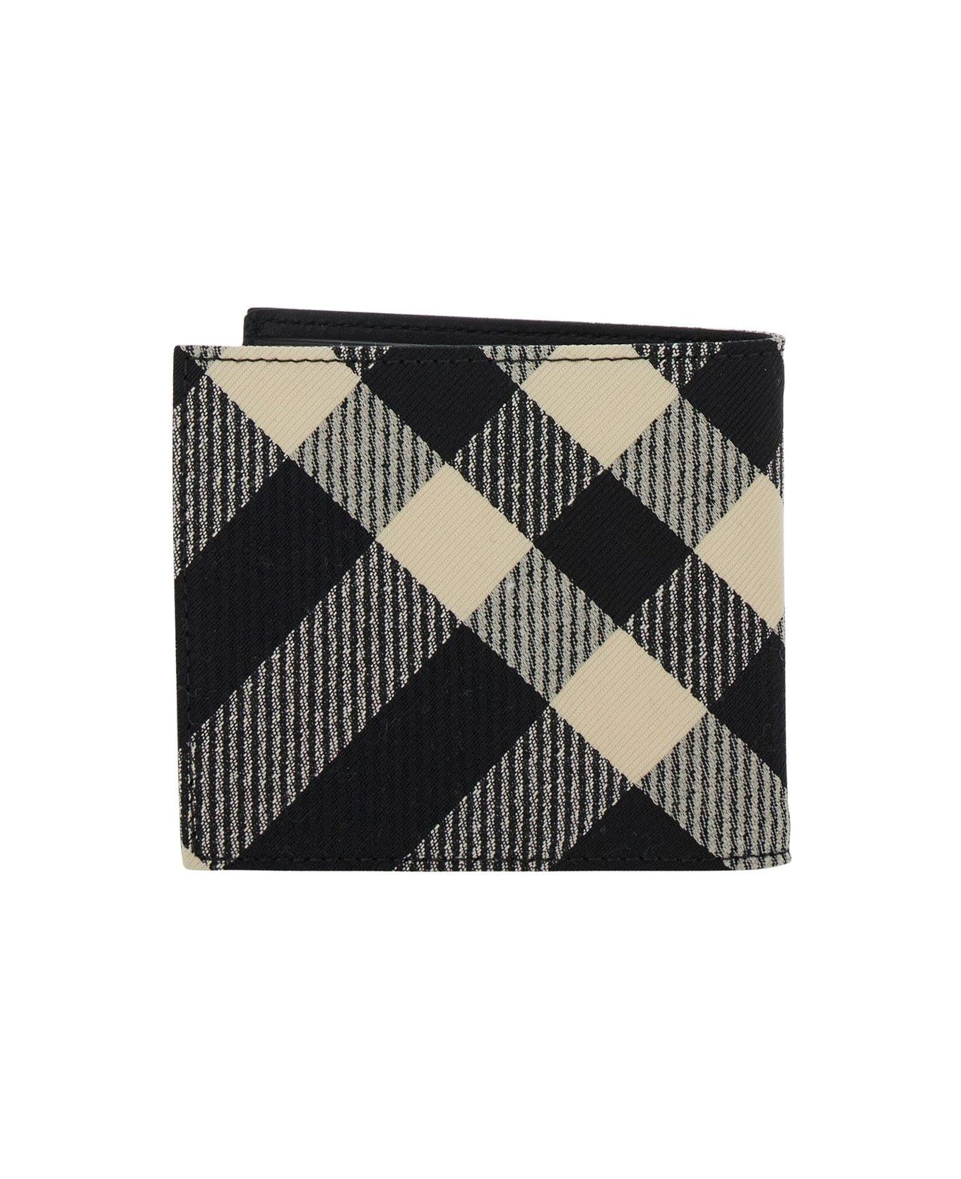 Burberry Check Patterned Bi-fold Wallet - Black calico 財布