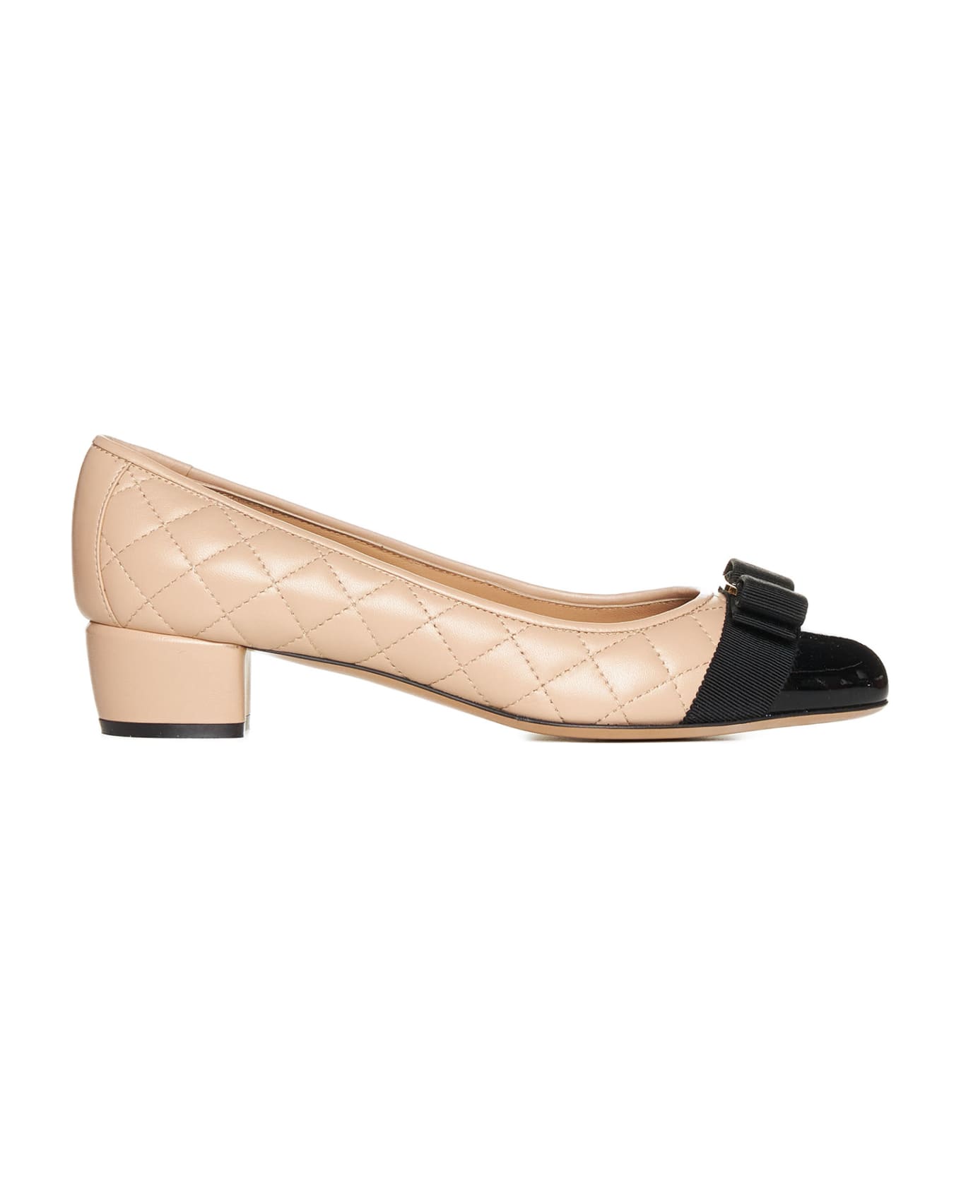 Ferragamo High-heeled shoe - Nero || new bisque || nappa ne