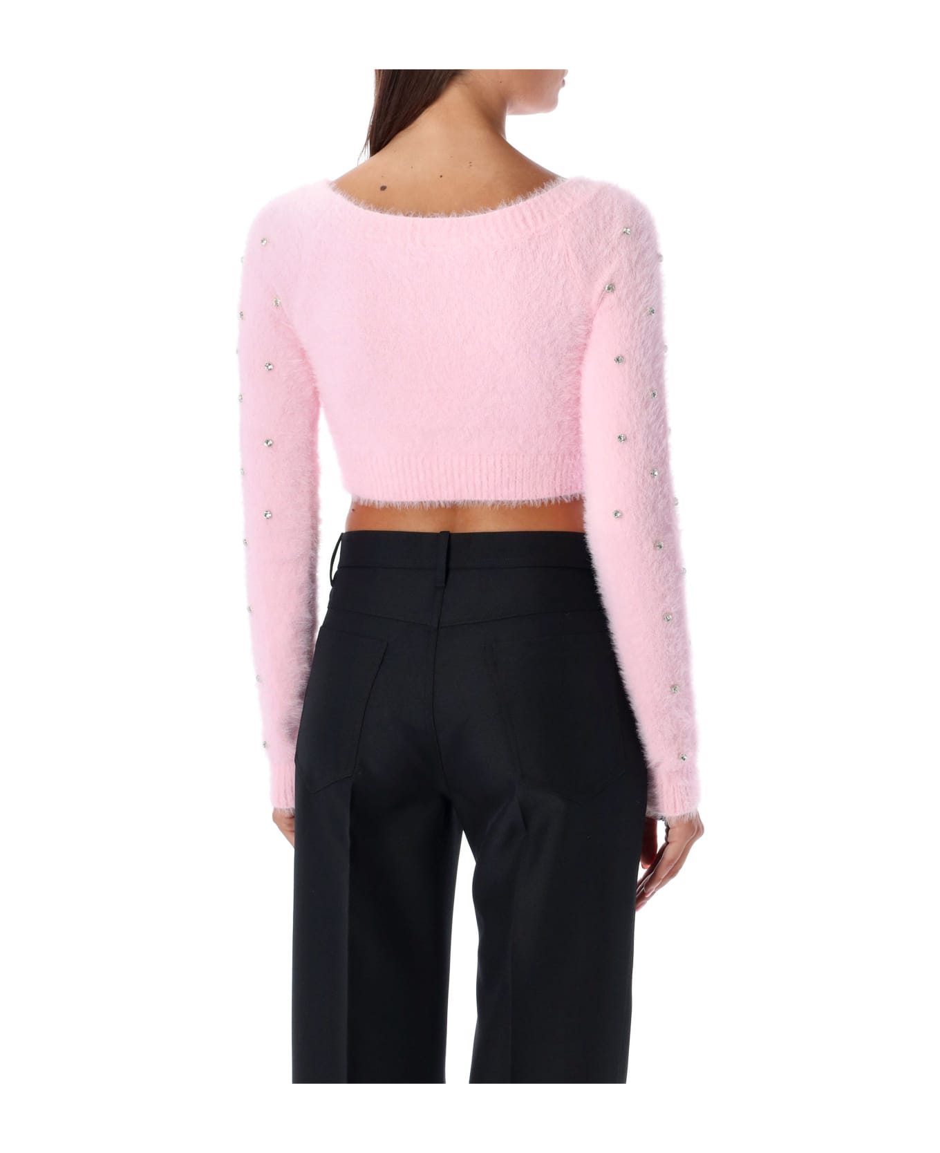 Philosophy di Lorenzo Serafini Super Soft Crop Sweater With Rhinestones - Pink