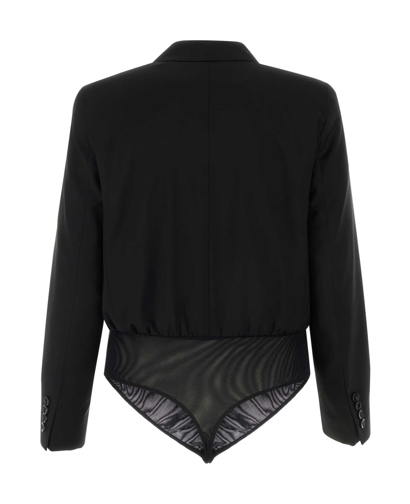 Max Mara Black Wool Mirra Bodysuit - NERO ボディスーツ