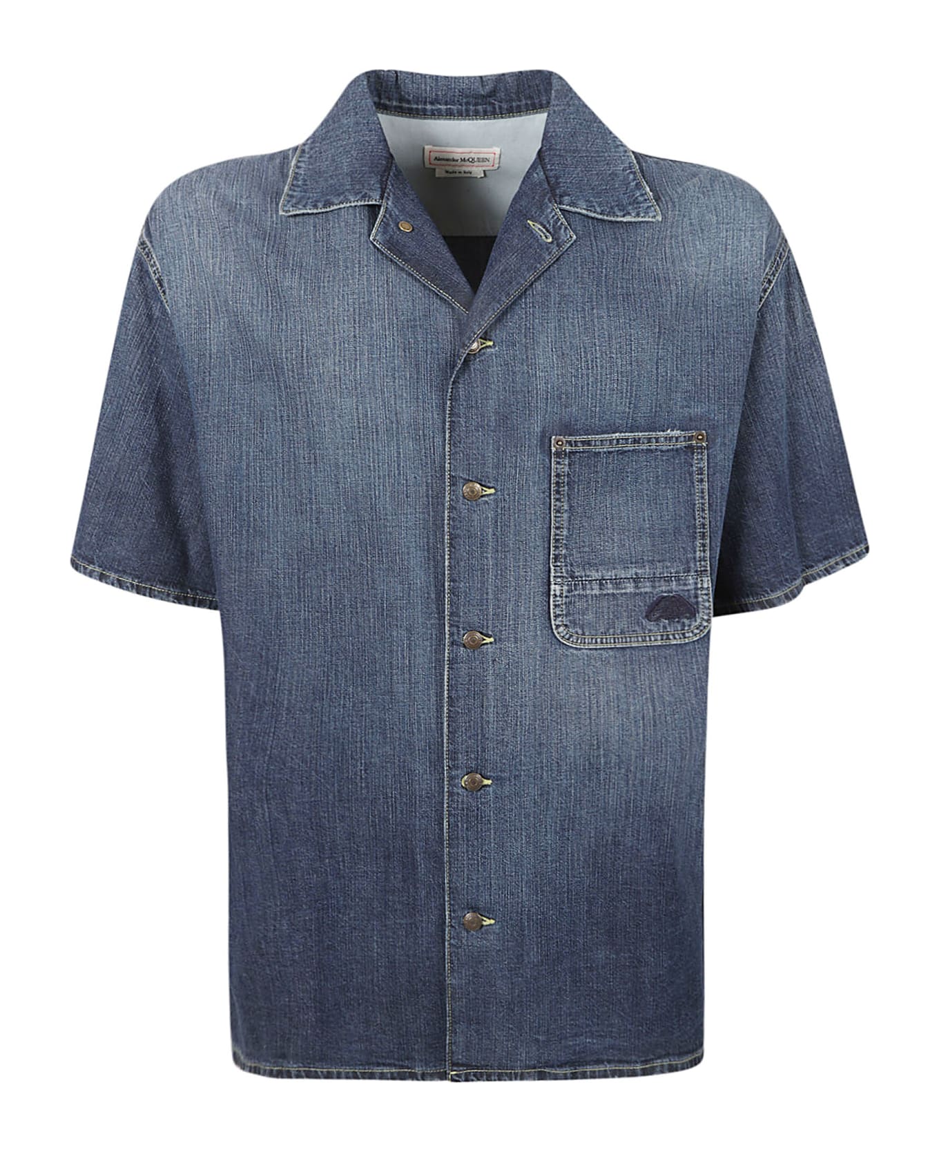 Alexander McQueen Hawaiian Denim Shirt - Blue Washed
