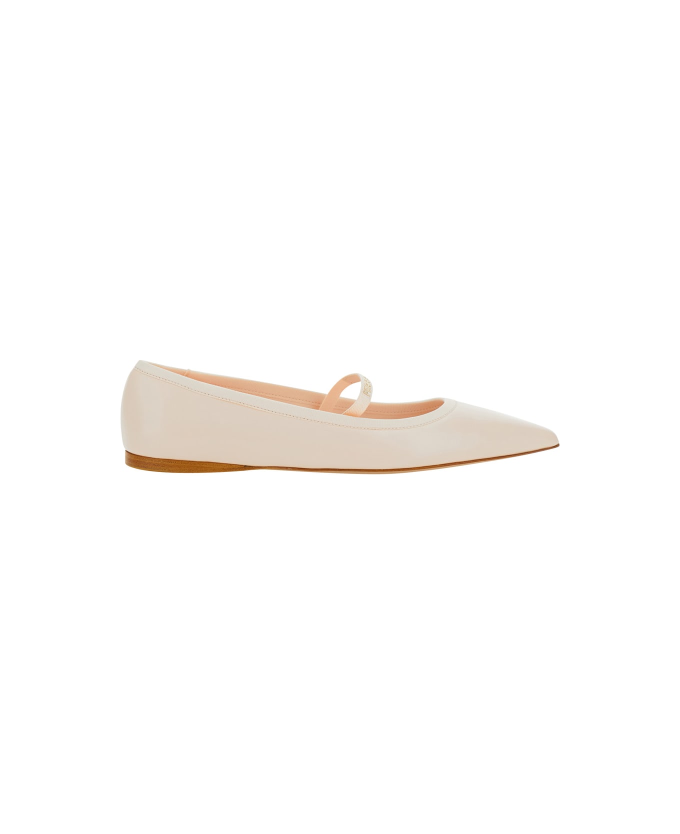 Ferragamo 'carice' Pink Ballerinas With Tie-ankle Laces In Leather Woman - PINK