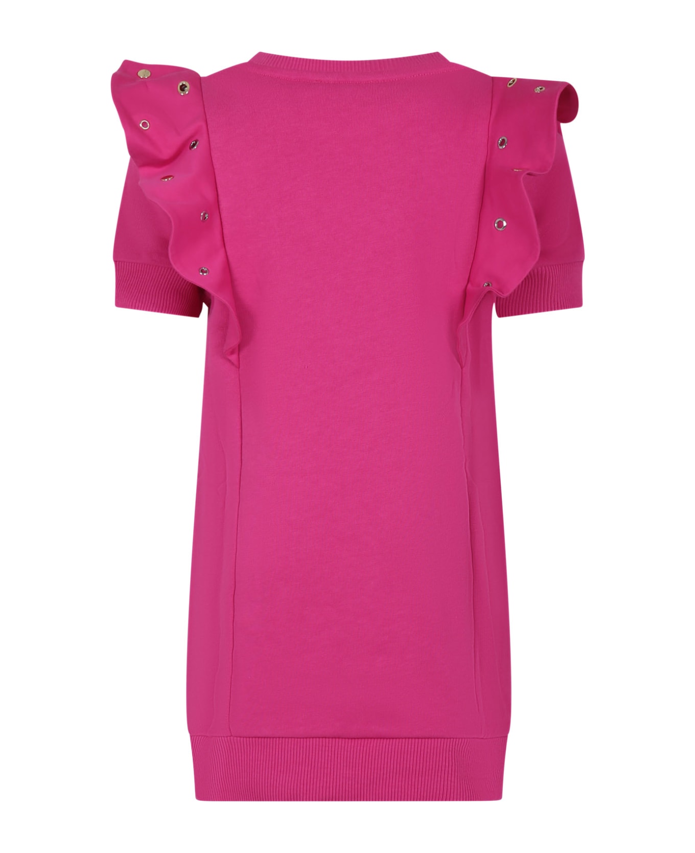 Chloé Fuchsia Dress For Girl With Logo - Fuchsia ワンピース＆ドレス