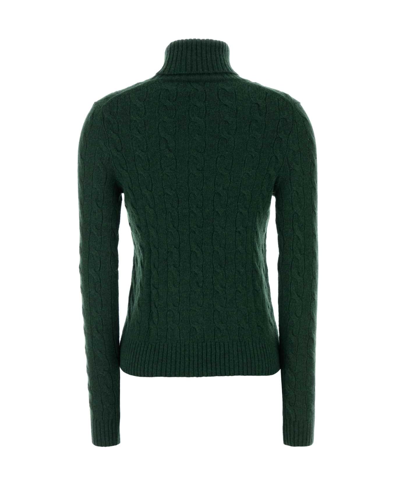 Polo Ralph Lauren Bottle Green Wool Blend Sweater - FORESTGREENHEATHER
