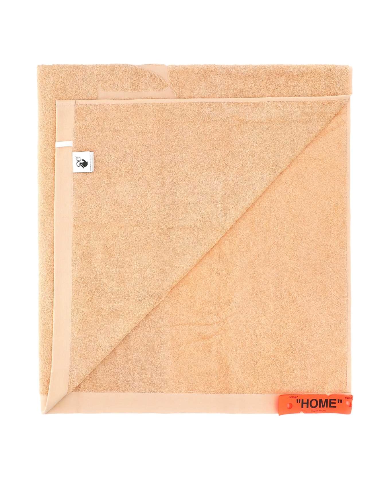 Off-White Light Pink Terry Fabric Shower Towel - POWDER