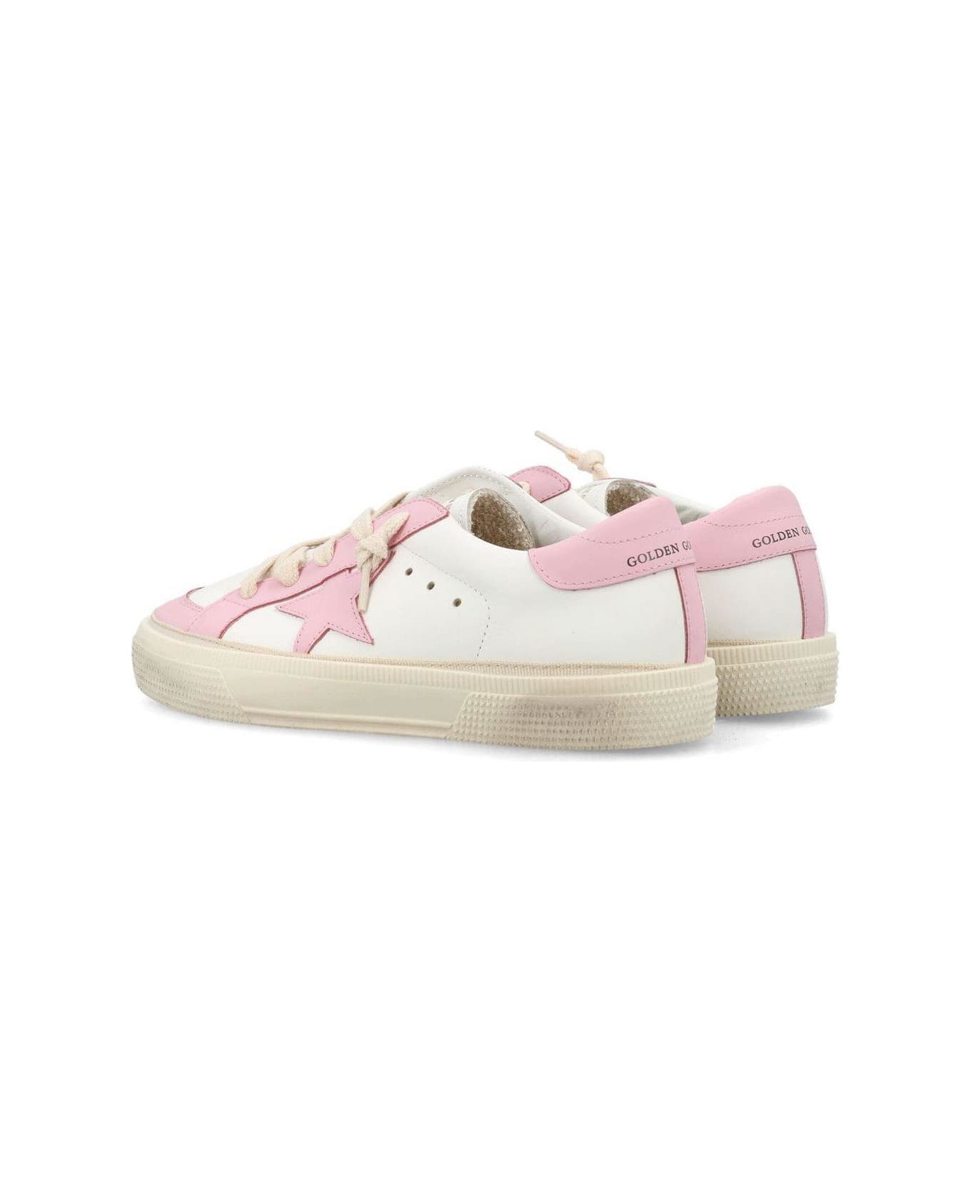 Golden Goose May Lace-up Sneakers - Bianco/rosa