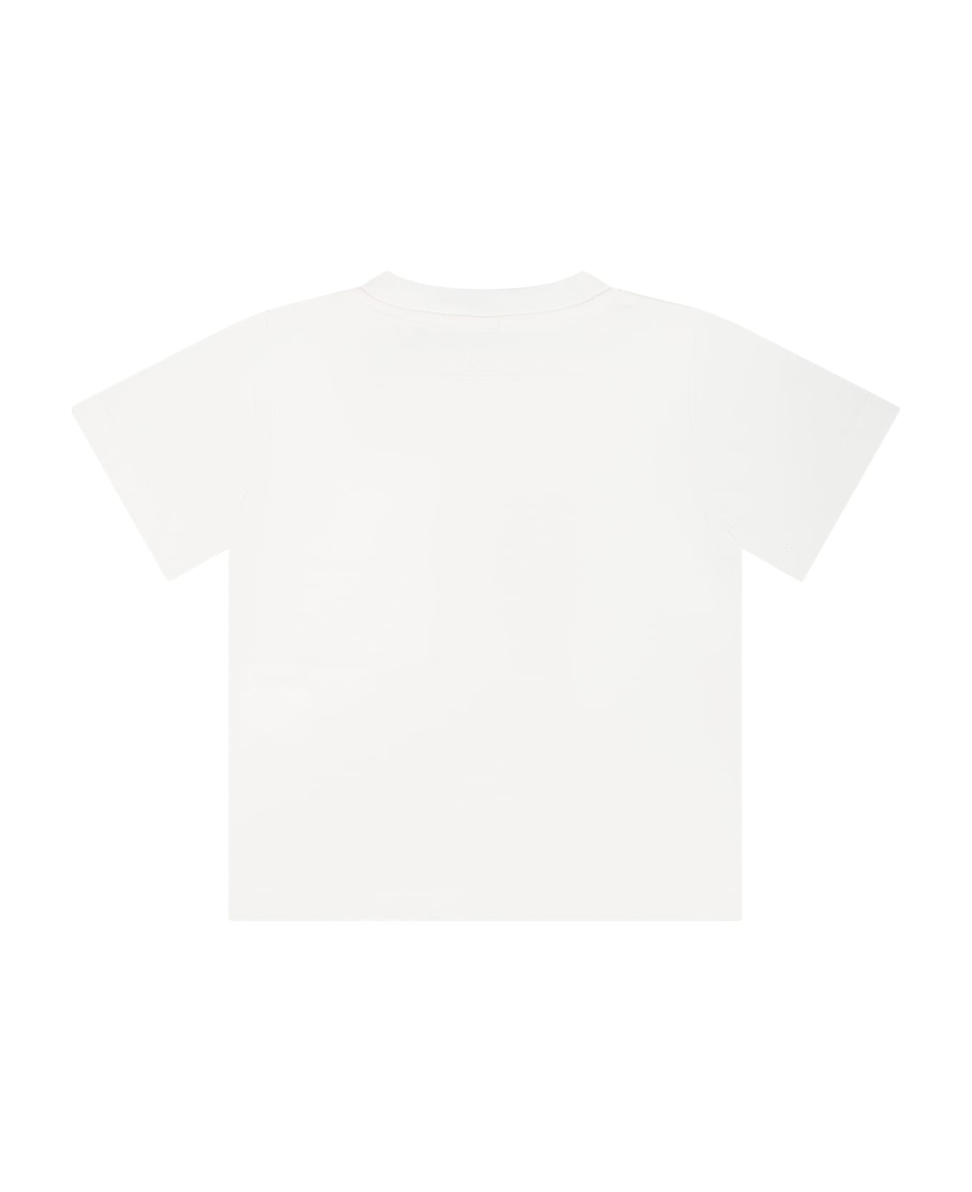 Stella McCartney Kids White T-shirt For Baby Boy With Hamburger Print - White Tシャツ＆ポロシャツ