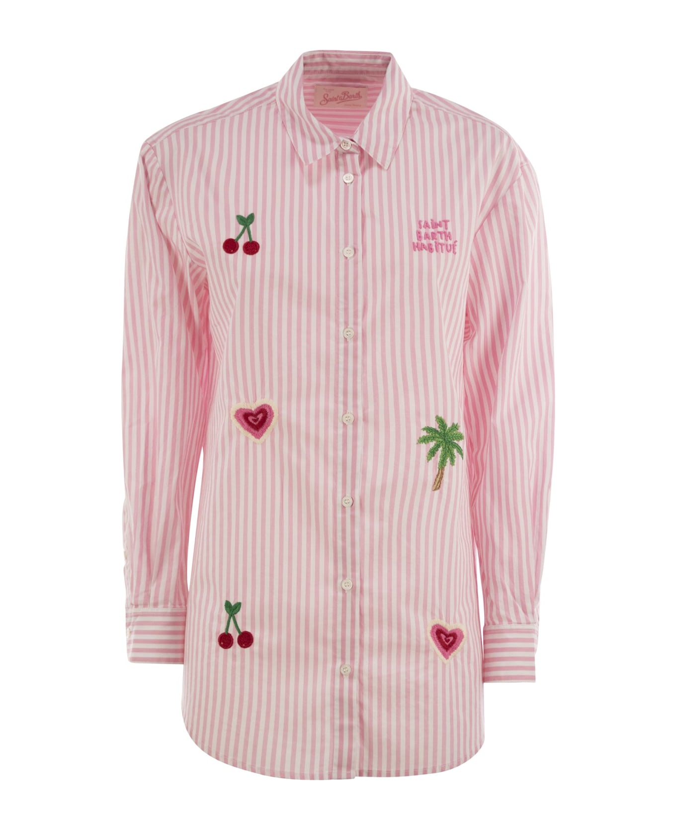 MC2 Saint Barth Brigitte - Shirt With Striped Pattern - Pink